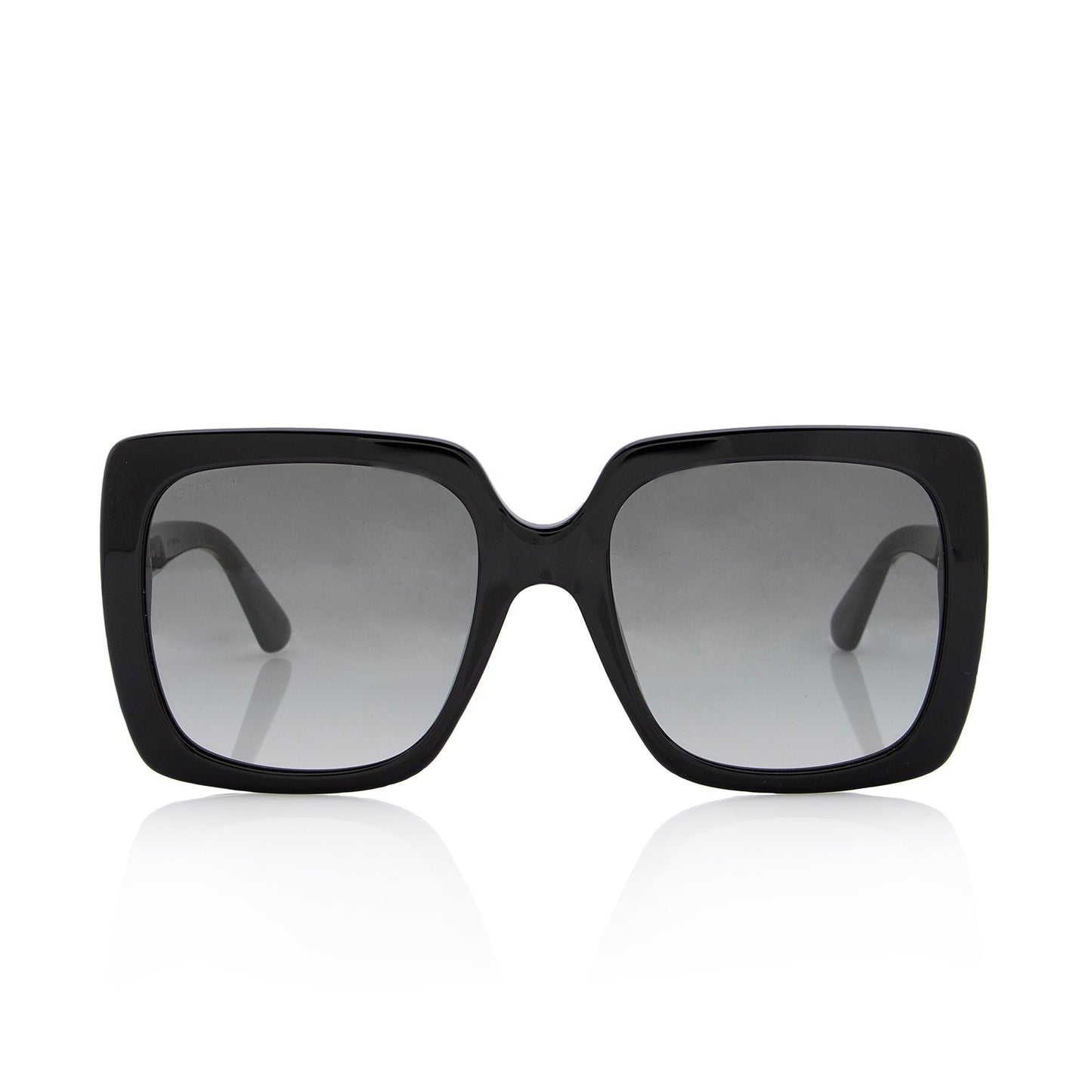 Gucci Crystal Oversize Rectangular Sunglasses SHF Black Logo Accessory