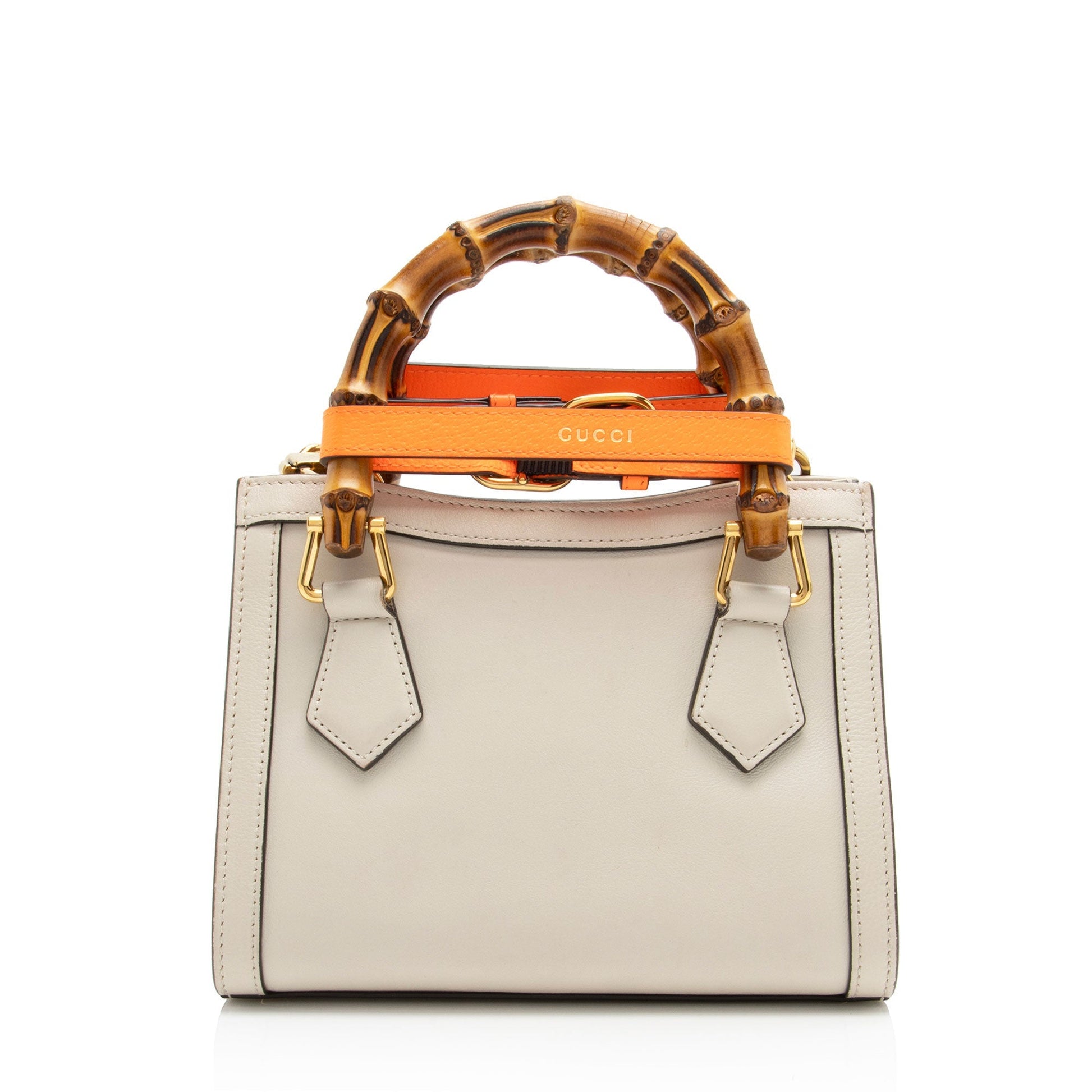 Gucci Cuir Bamboo Diana SHF-Mtoamr Leather Brown Beige Mini Crossbody Bag
