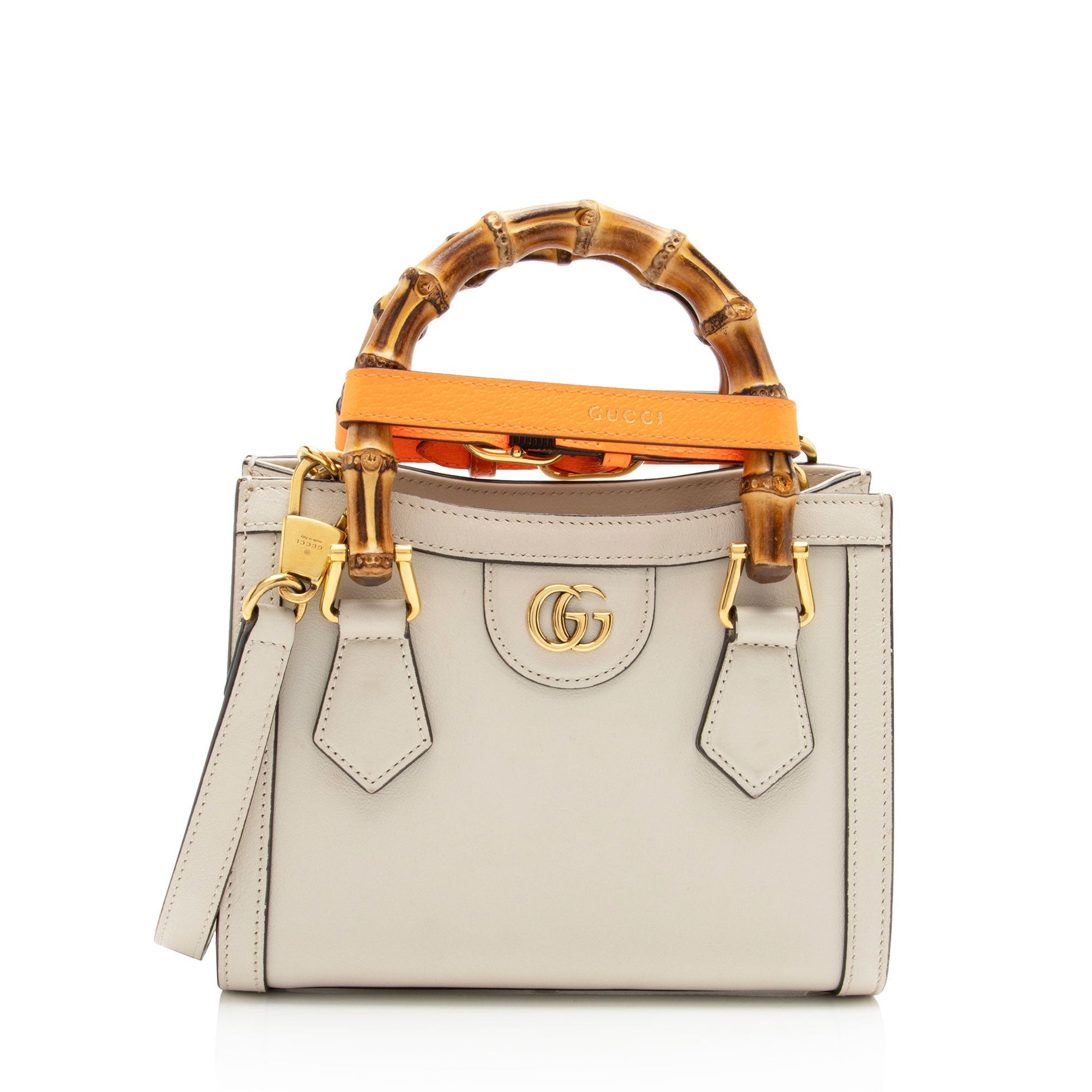 Gucci Cuir Bamboo Diana SHF-Mtoamr Leather Brown Beige Mini Crossbody Bag