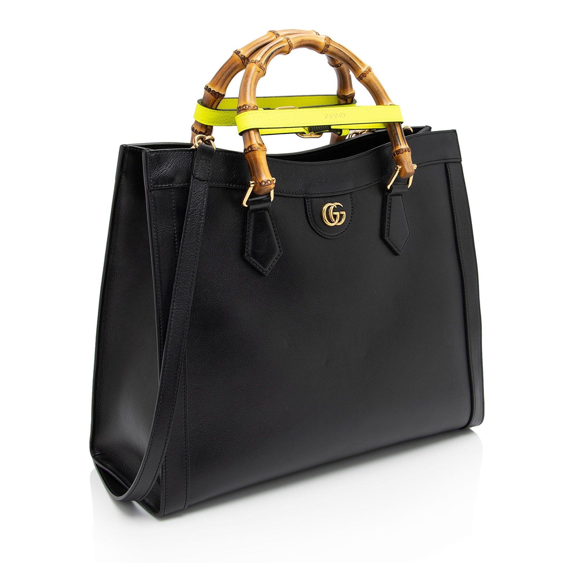 Gucci Cuir Diana SHF-1Bld5g Leather Black Medium Tote Bag