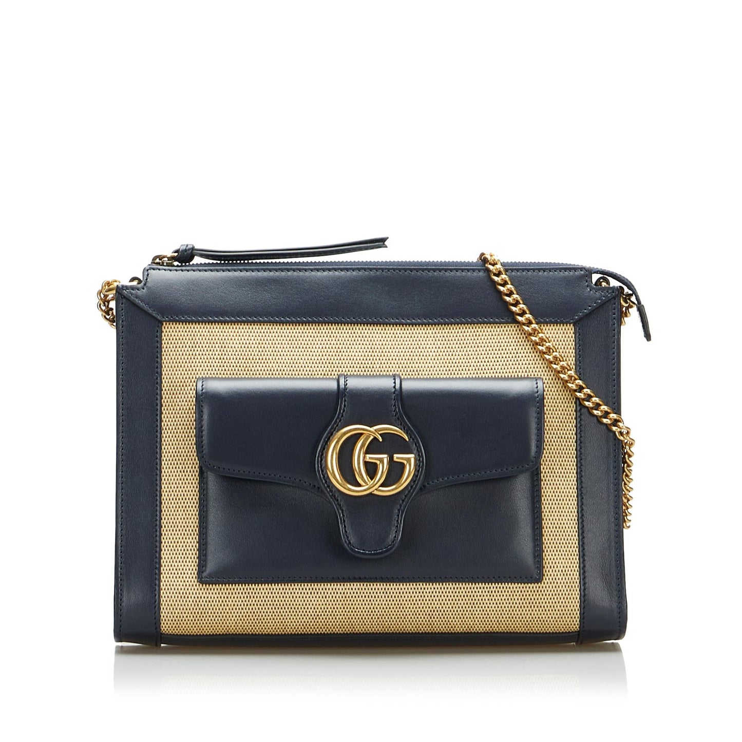 Gucci Dahlia Chain SHG-7NqIEv Canvas Calf Black Brown Shoulder Bag