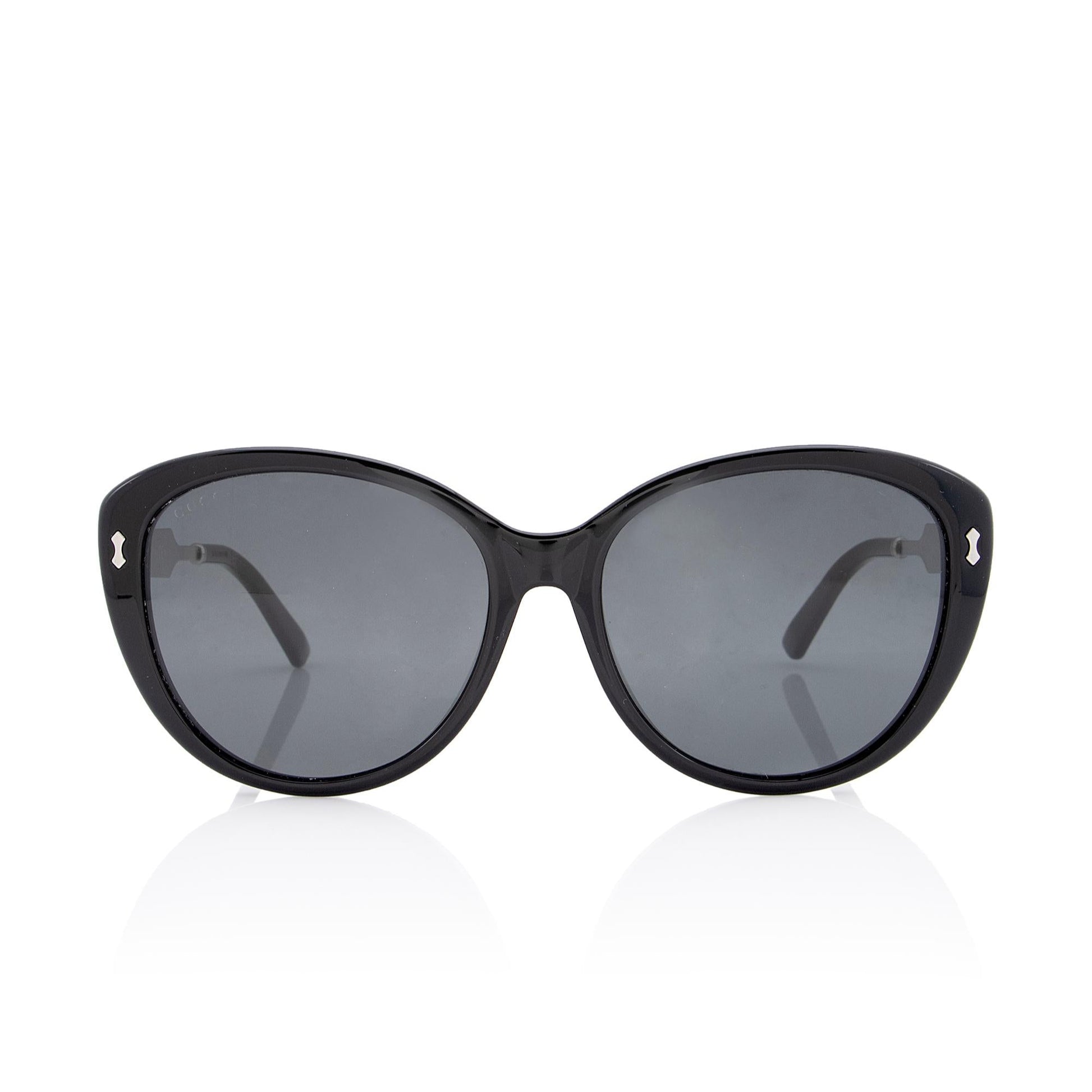 Gucci Damascato Cat Eye Sunglasses SHF-OJ1hQk Black Silver Accessory