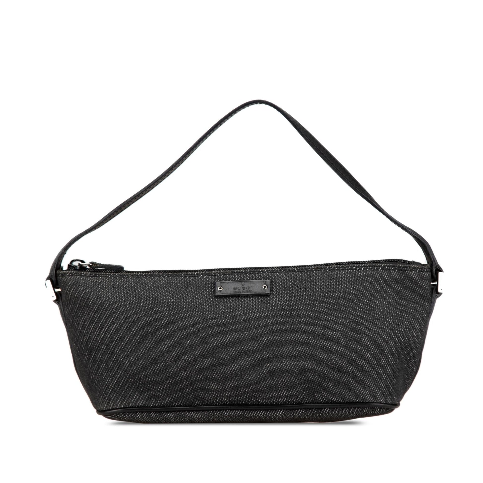 Gucci Boat SHG-WHYtiK Denim Calf Black Shoulder Bag