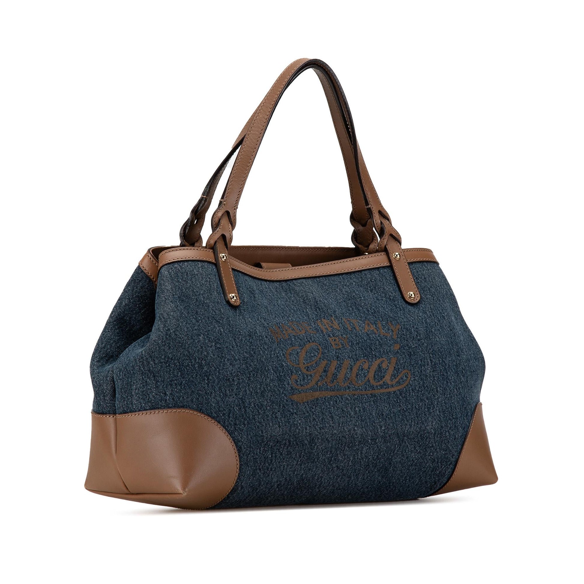 Gucci Craft SHG-SgJkQW Denim Blue Tote Bag