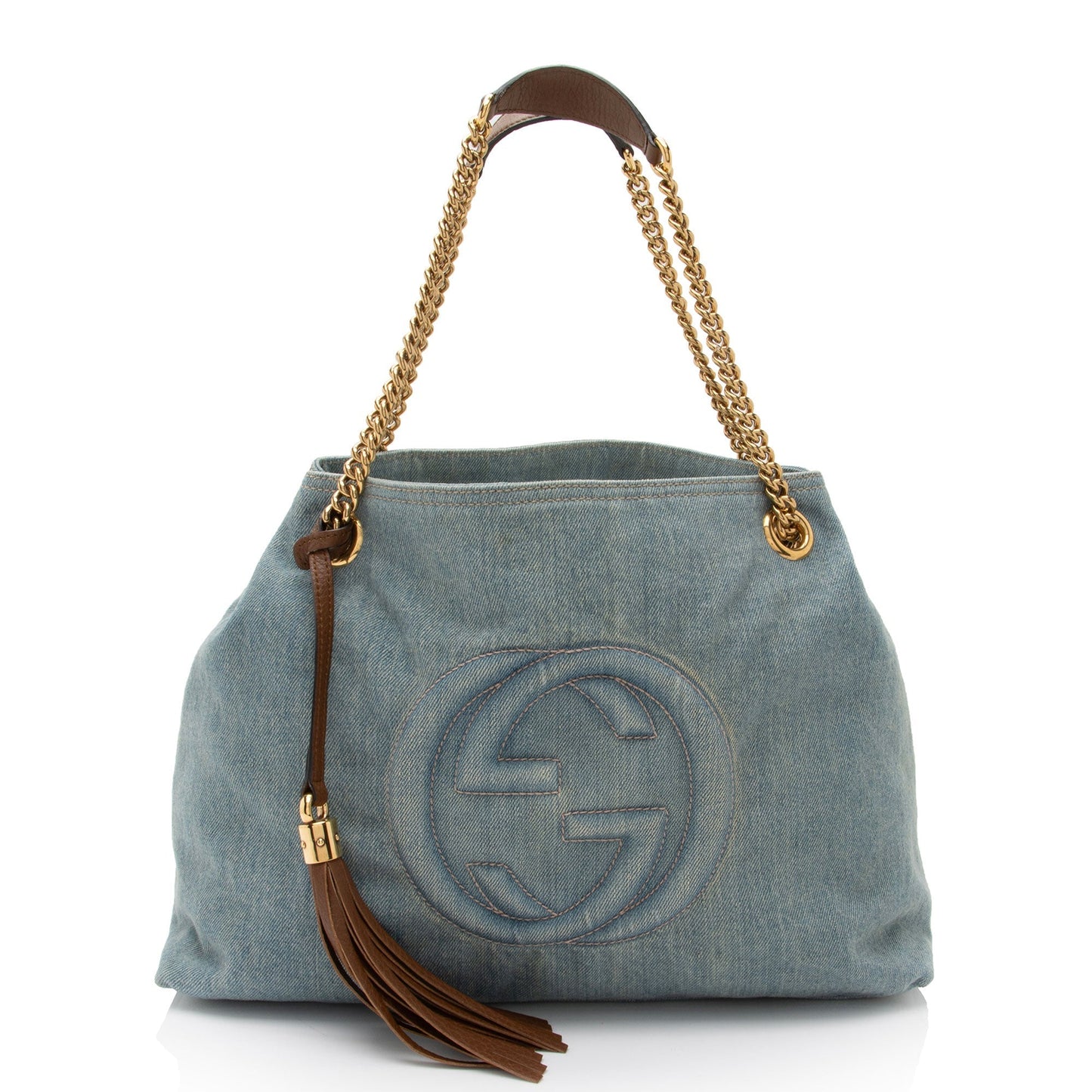 Gucci Soho SHF-gKU581 Leather Denim Blue Medium Shoulder Bag