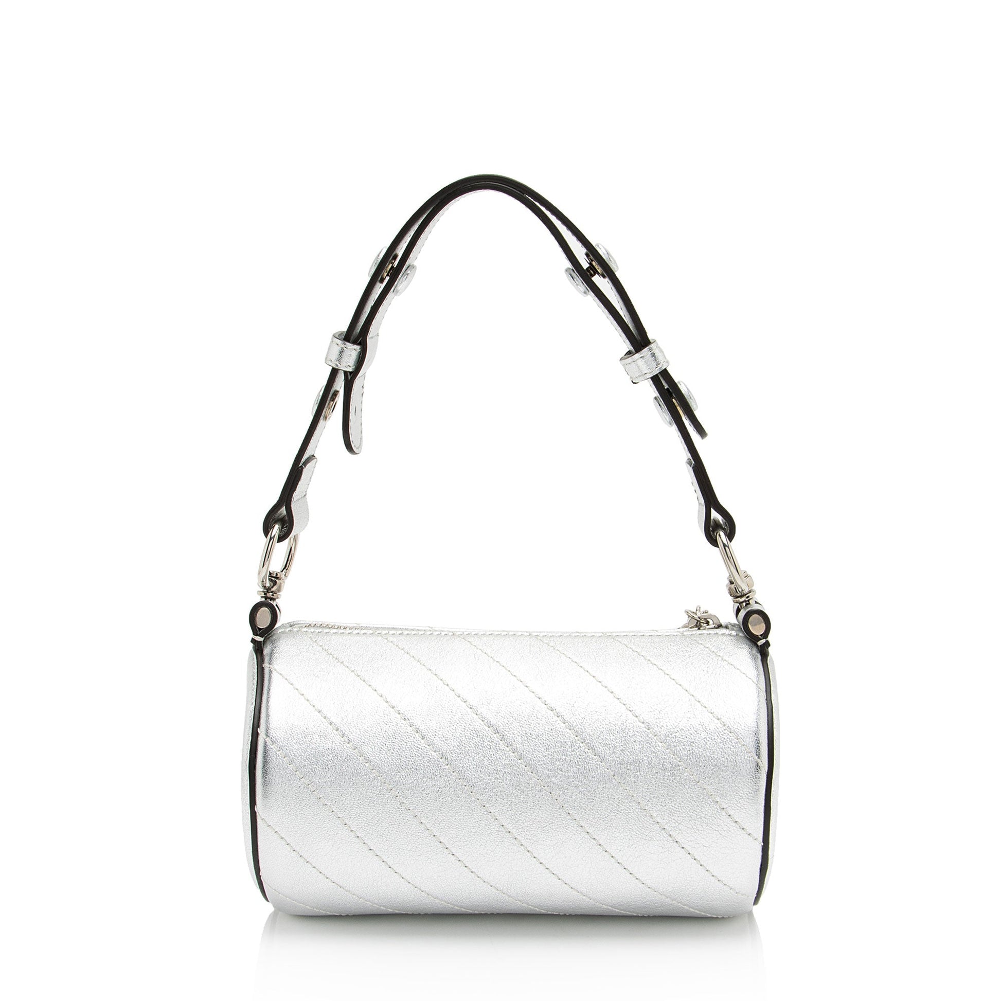 Gucci Metallic Blondie Barrel Calfskin Silver Mini Shoulder Bag