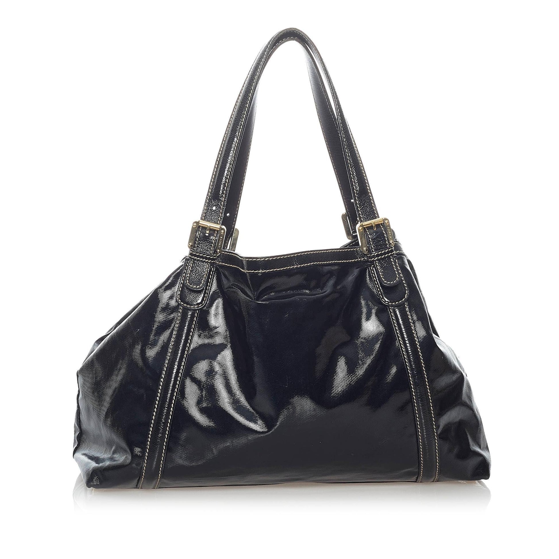 Gucci Dialux Britt SHG Leather Patent Black Tote Bag Bag Shg