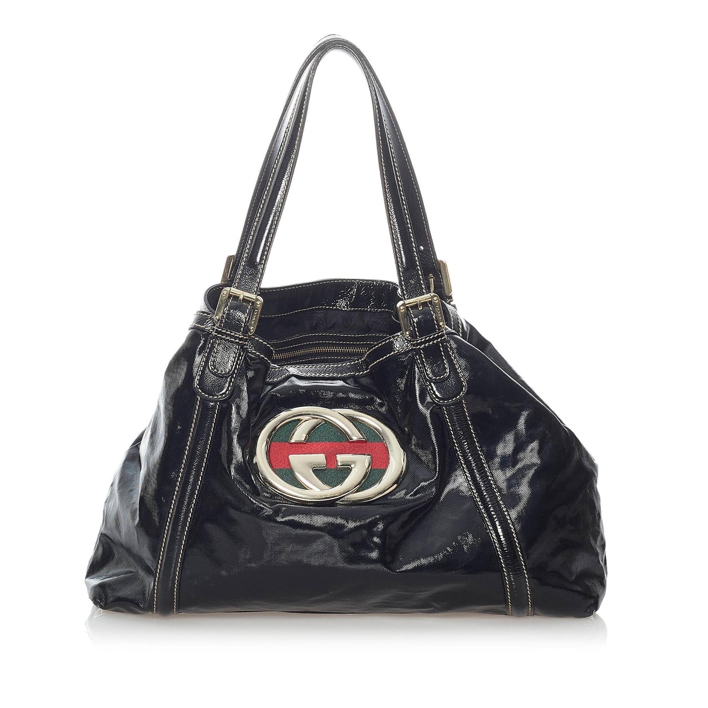 Gucci Dialux Britt SHG Leather Patent Black Tote Bag Bag Shg