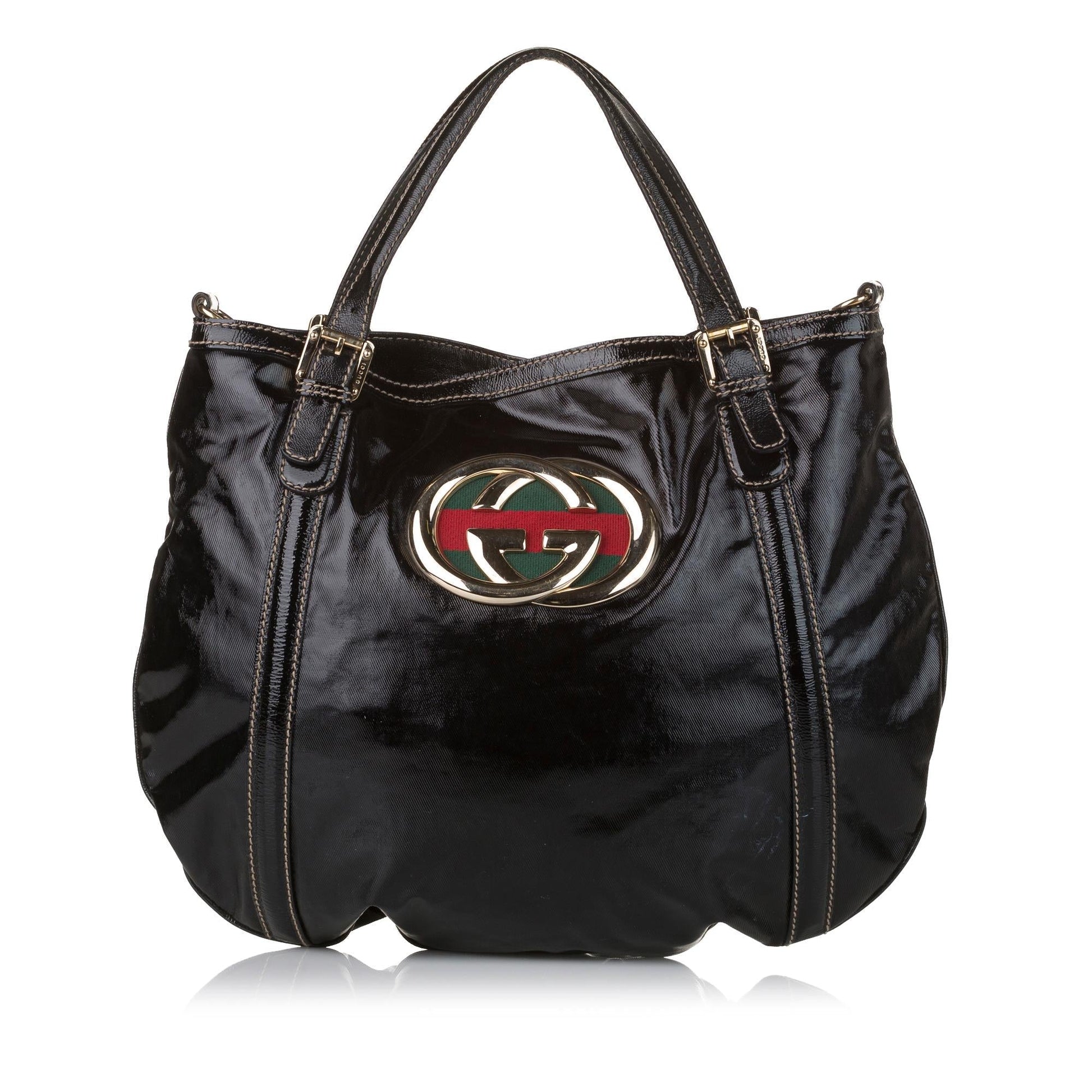 Gucci Dialux Britt SHG Canvas Black Satchel Bag