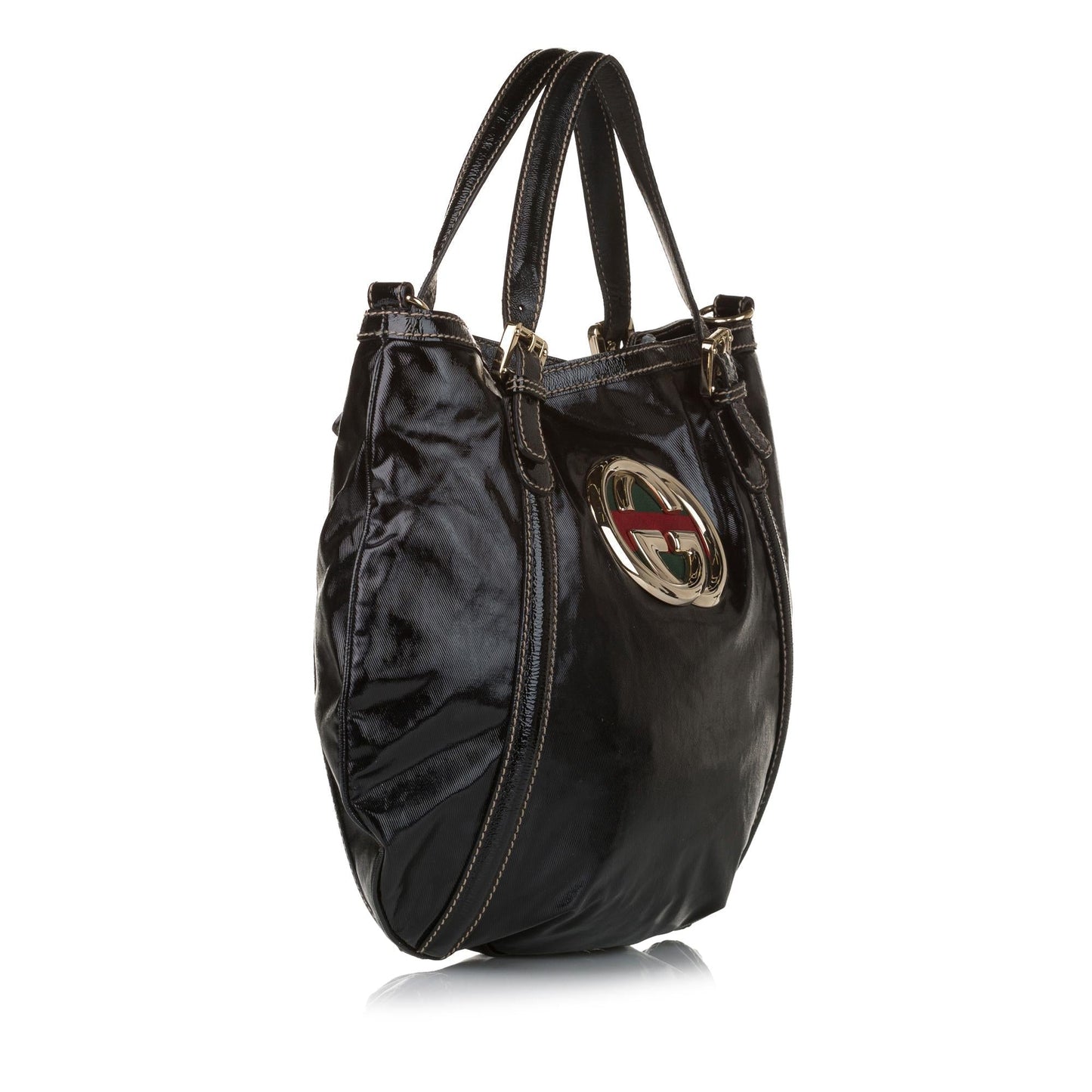 Gucci Dialux Britt SHG Canvas Black Satchel Bag