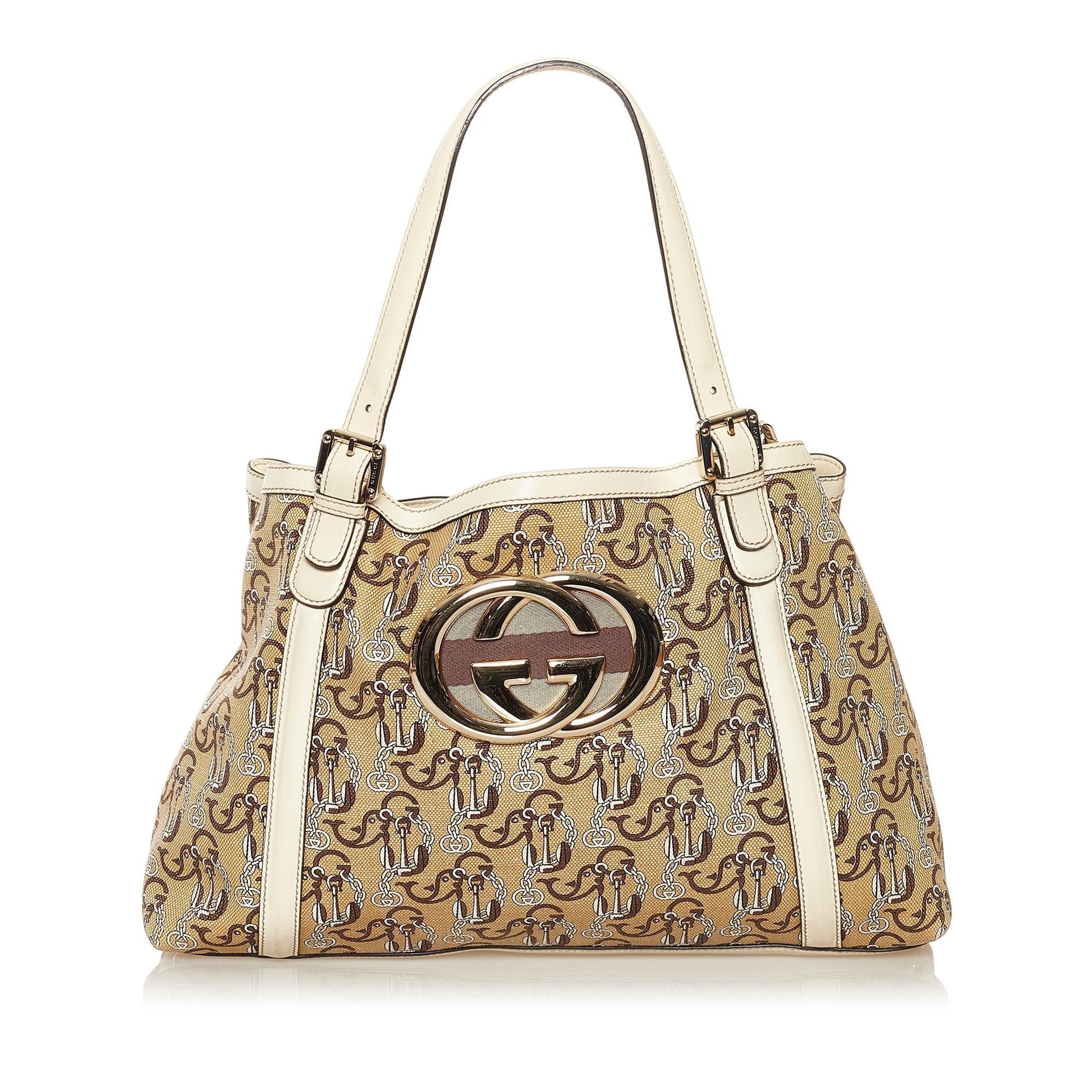 Gucci Dialux Britt SHG Canvas Brown Tote Bag