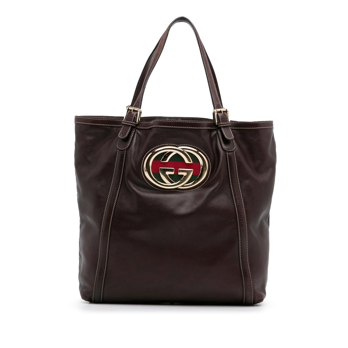 Gucci Dialux Britt SHG-x0o70K Calf Brown Tote Bag
