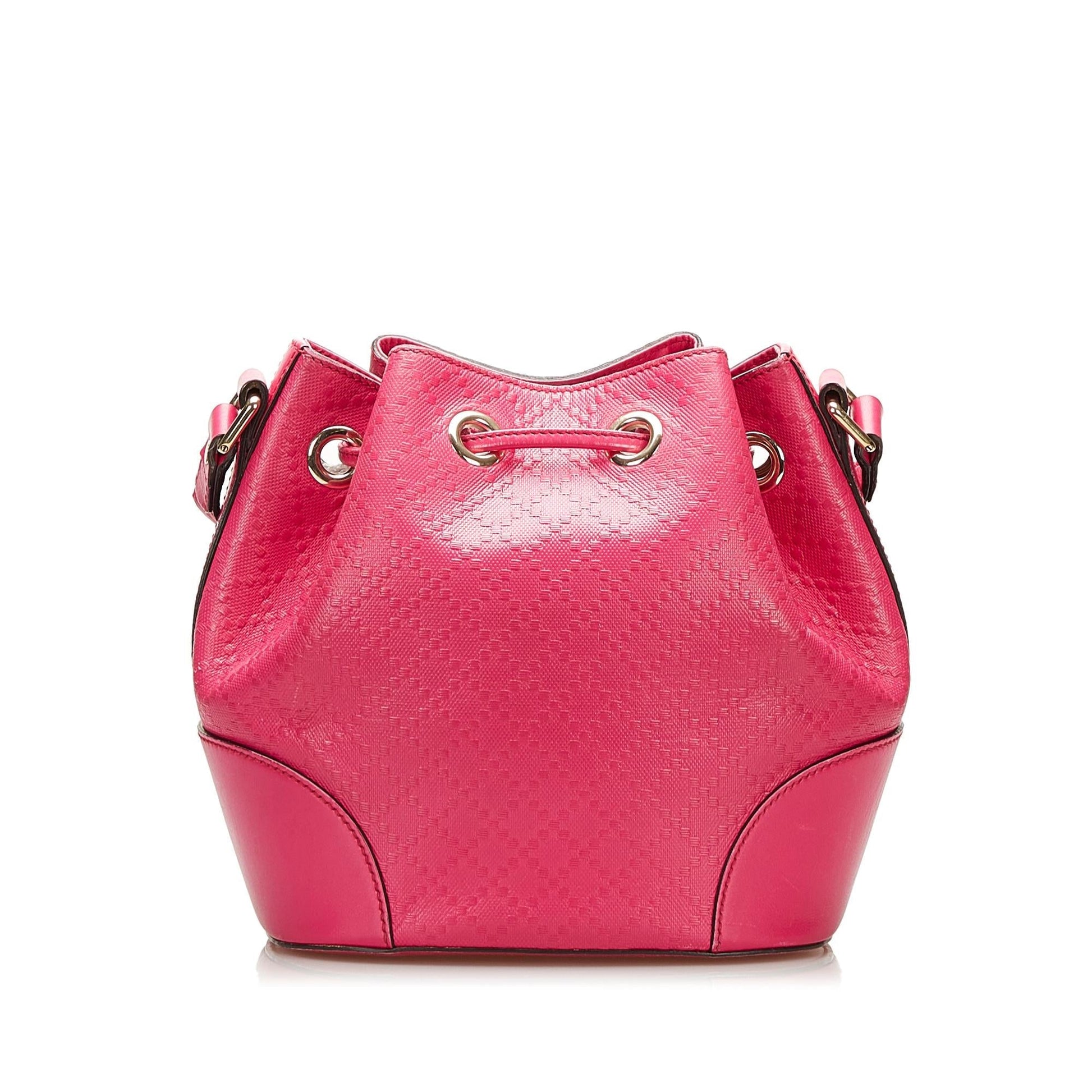 Gucci Diamante Bright SHG Calf Pink Bucket Shoulder Bag