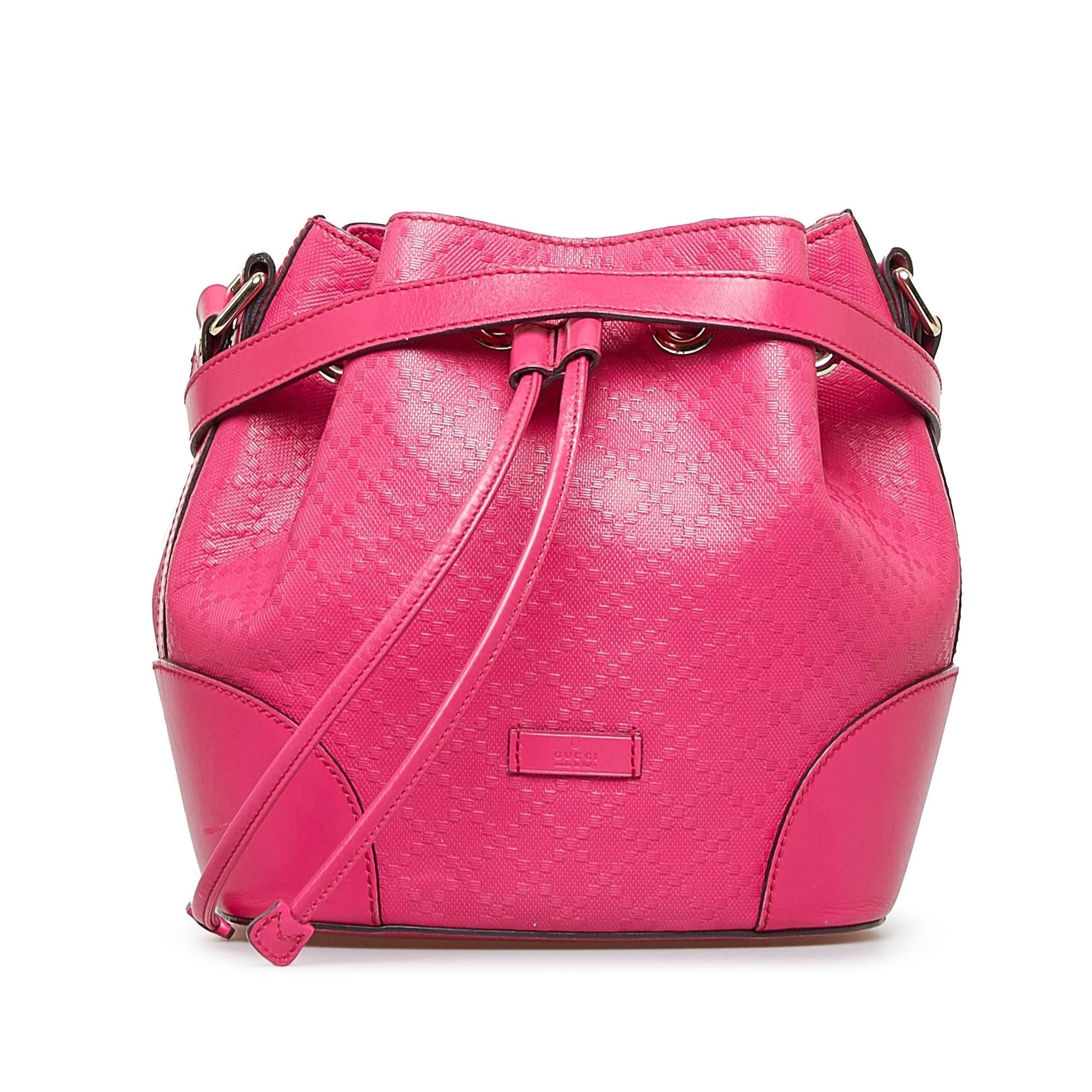 Gucci Diamante Bright SHG-kW0rDo Calf Pink Bucket Shoulder Bag