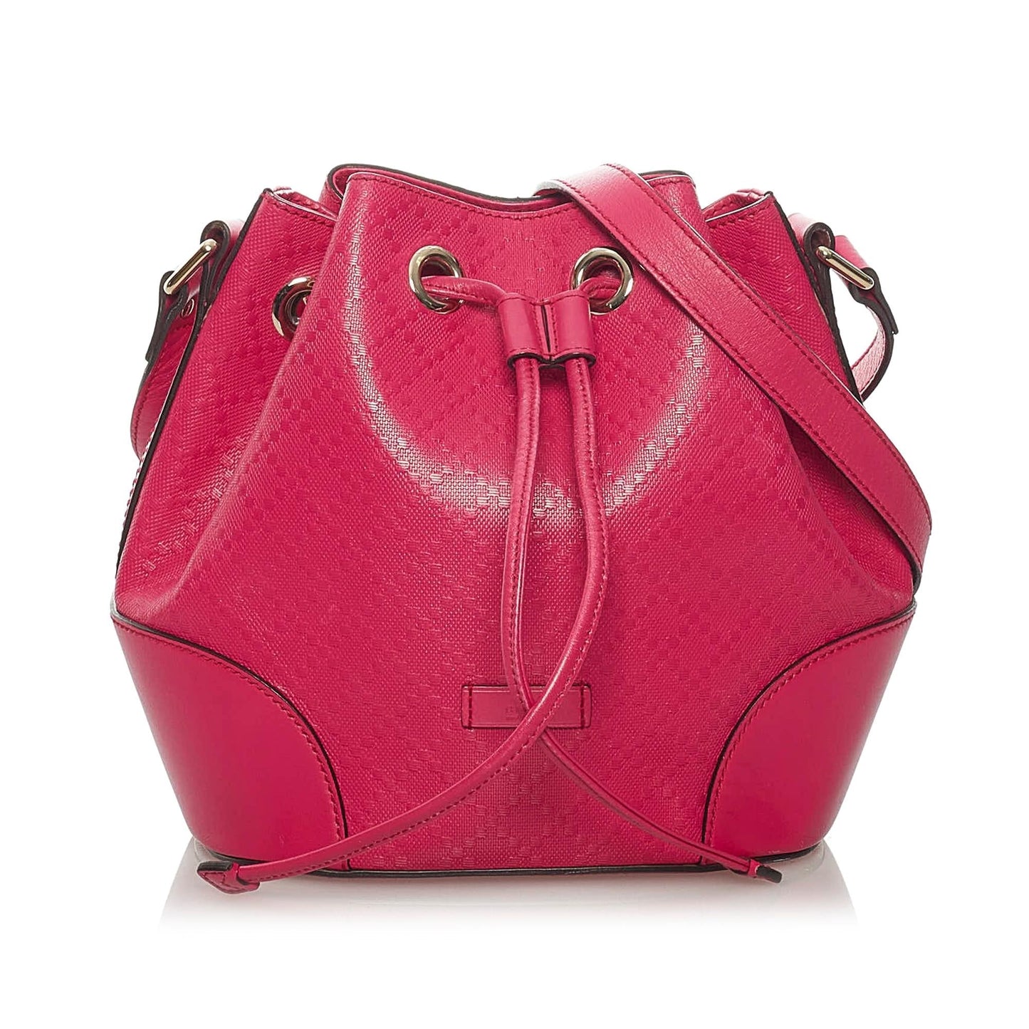 Gucci Diamante Bright SHG Leather Calf Pink Bucket Shoulder Bag 3