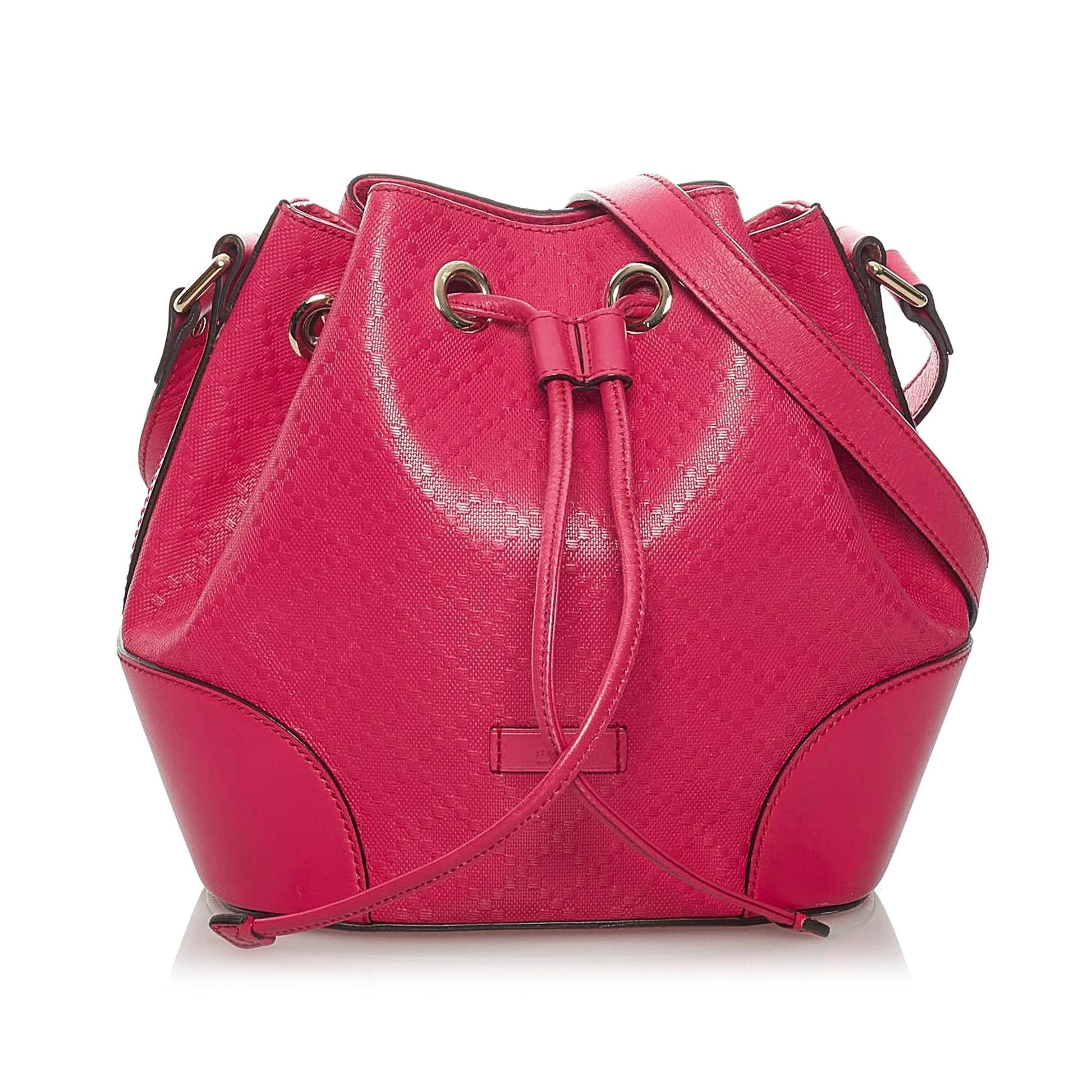 Gucci Diamante Bright SHG Leather Calf Pink Bucket Shoulder Bag 3