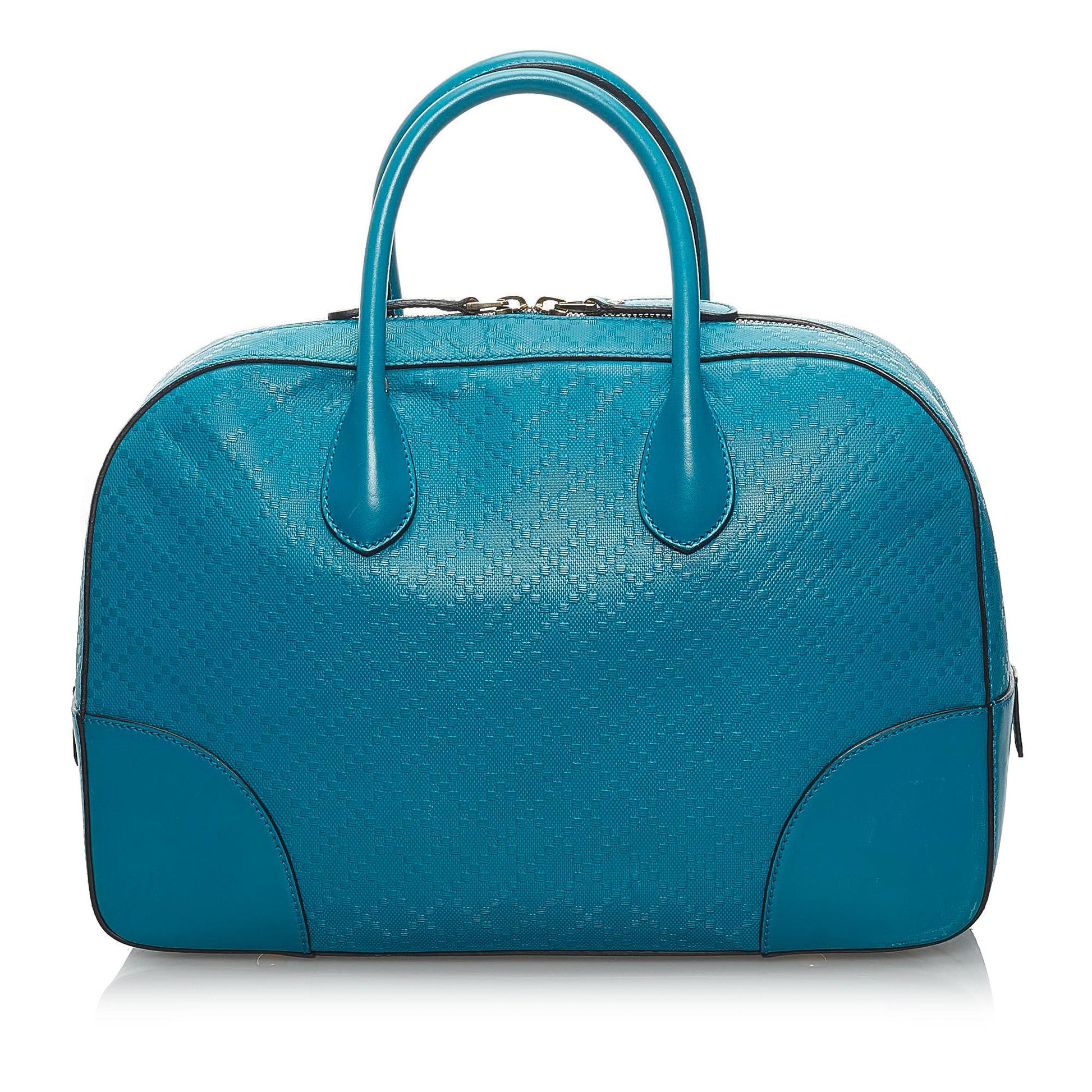 Gucci Diamante Bright SHG Leather Calf Blue Satchel Bag