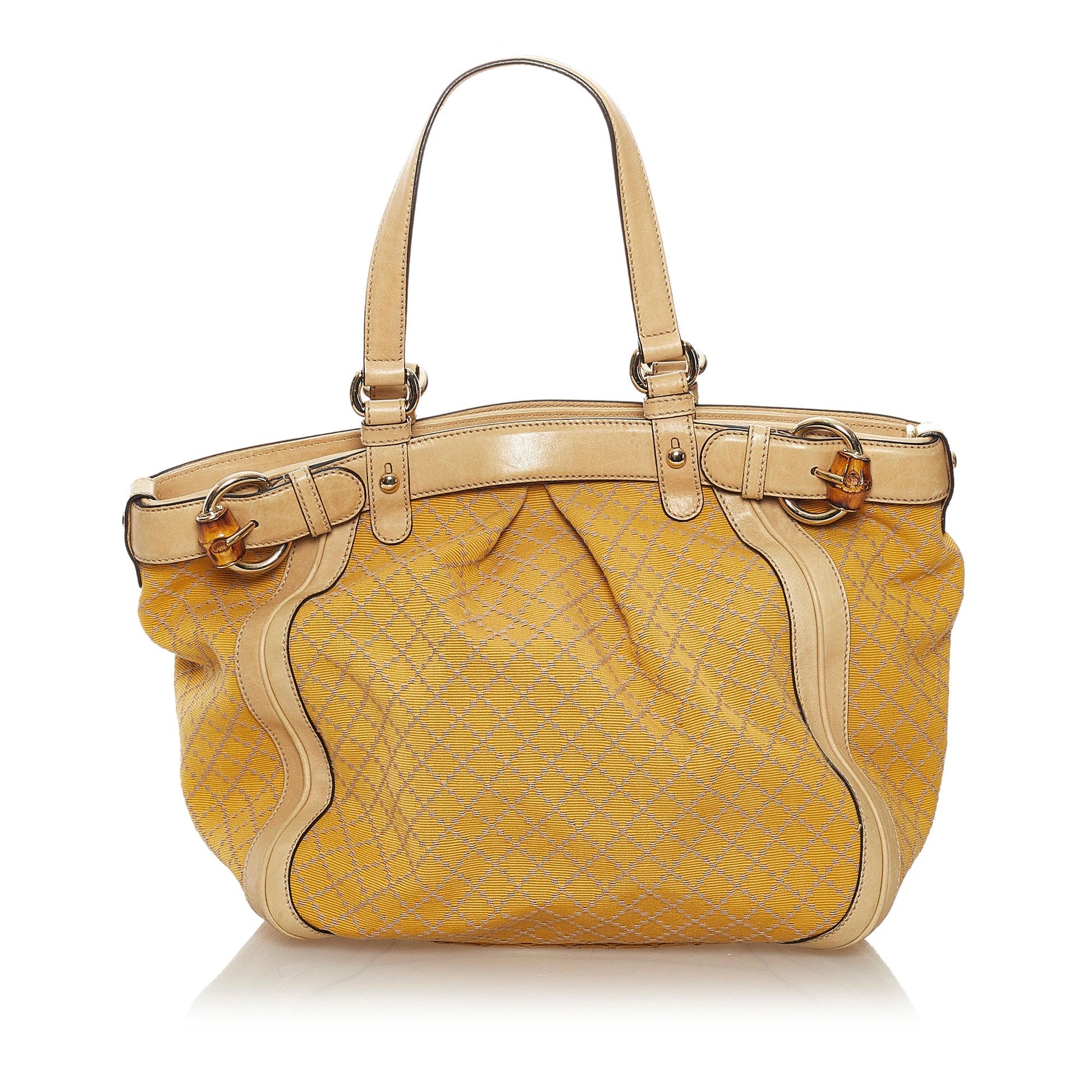 Gucci Diamante SHG Canvas Calf Brown Satchel Bag