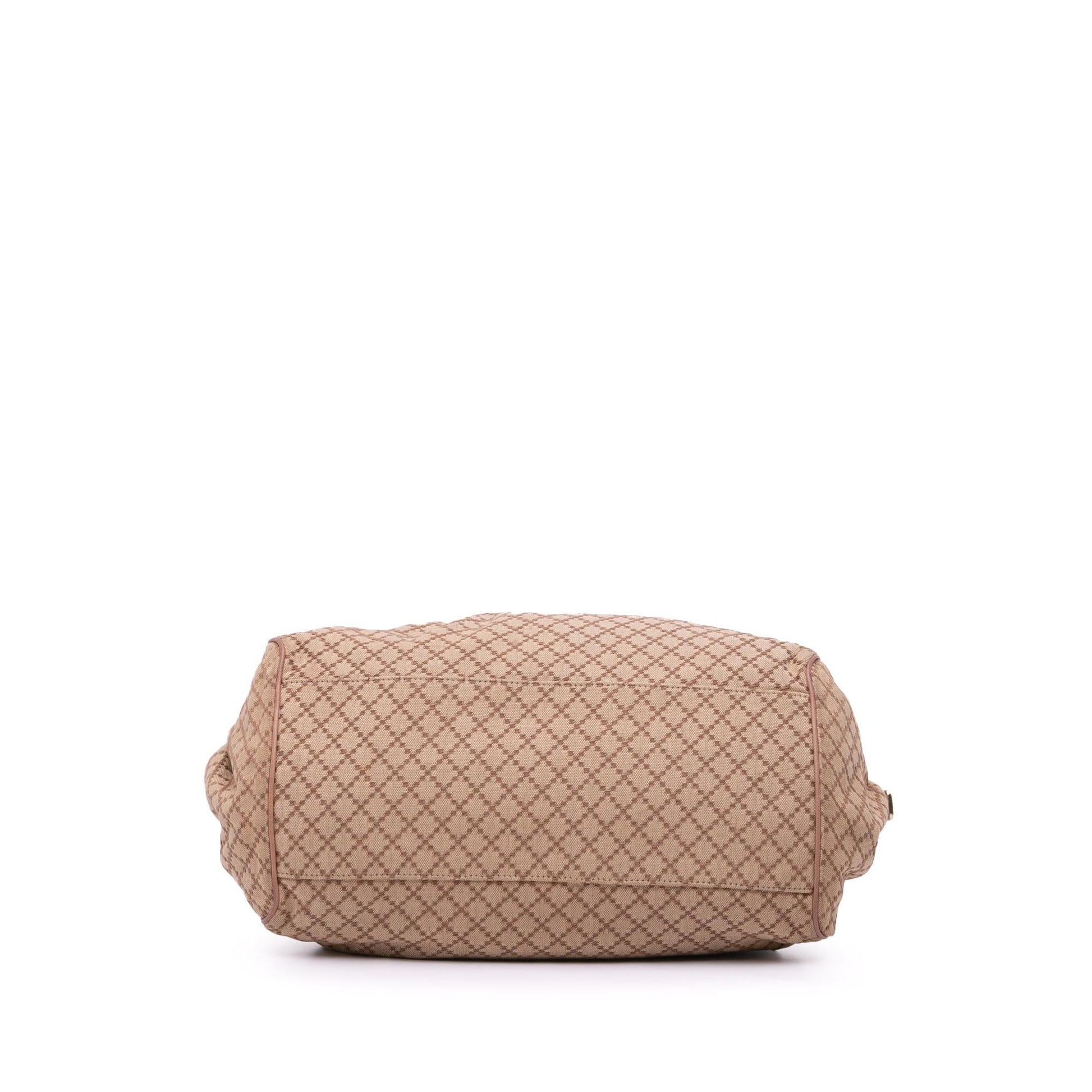 Gucci Diamante Sukey Canvas Calf Brown Satchel Bag Satchel 1