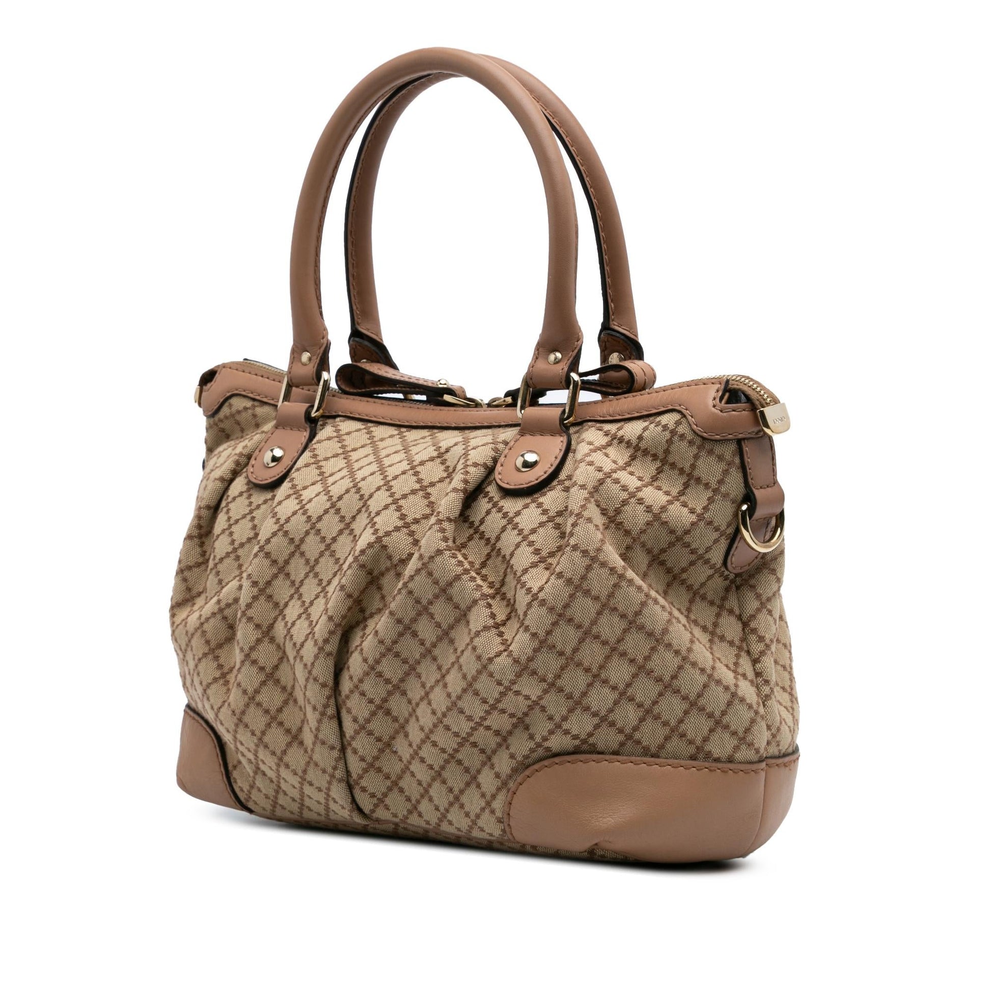 Gucci Diamante Sukey Canvas Brown Satchel Bag Satchel 6