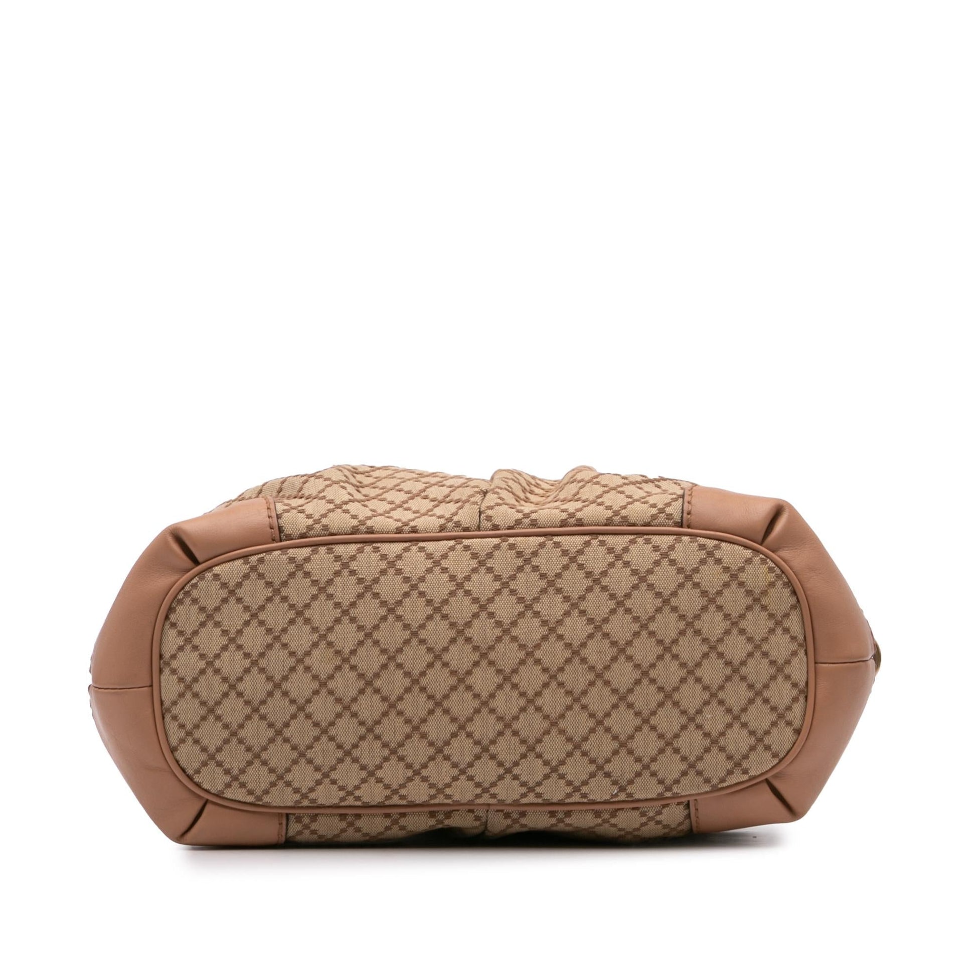 Gucci Diamante Sukey Canvas Brown Satchel Bag