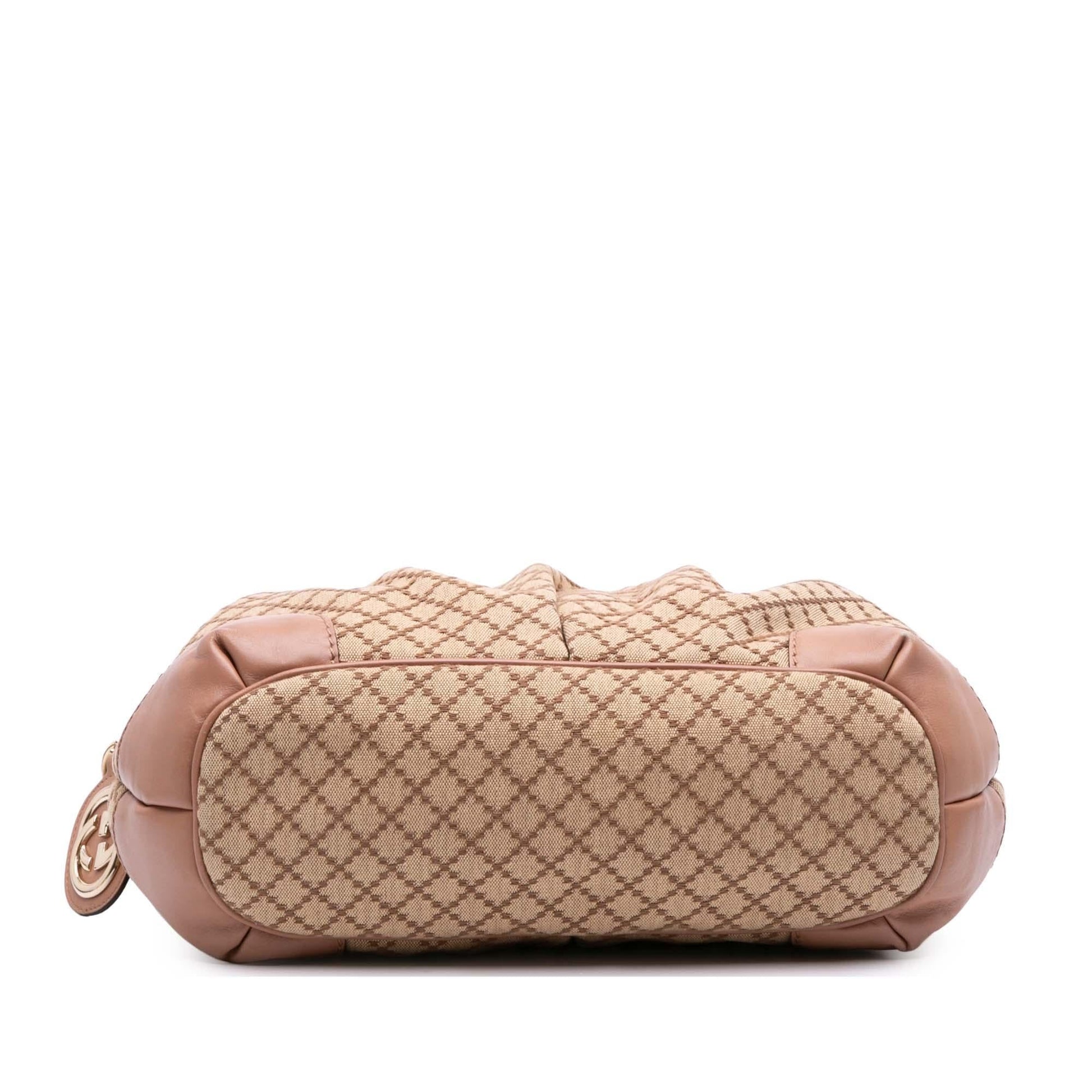 Gucci Diamante Sukey Canvas Travel Bag Satchel 10