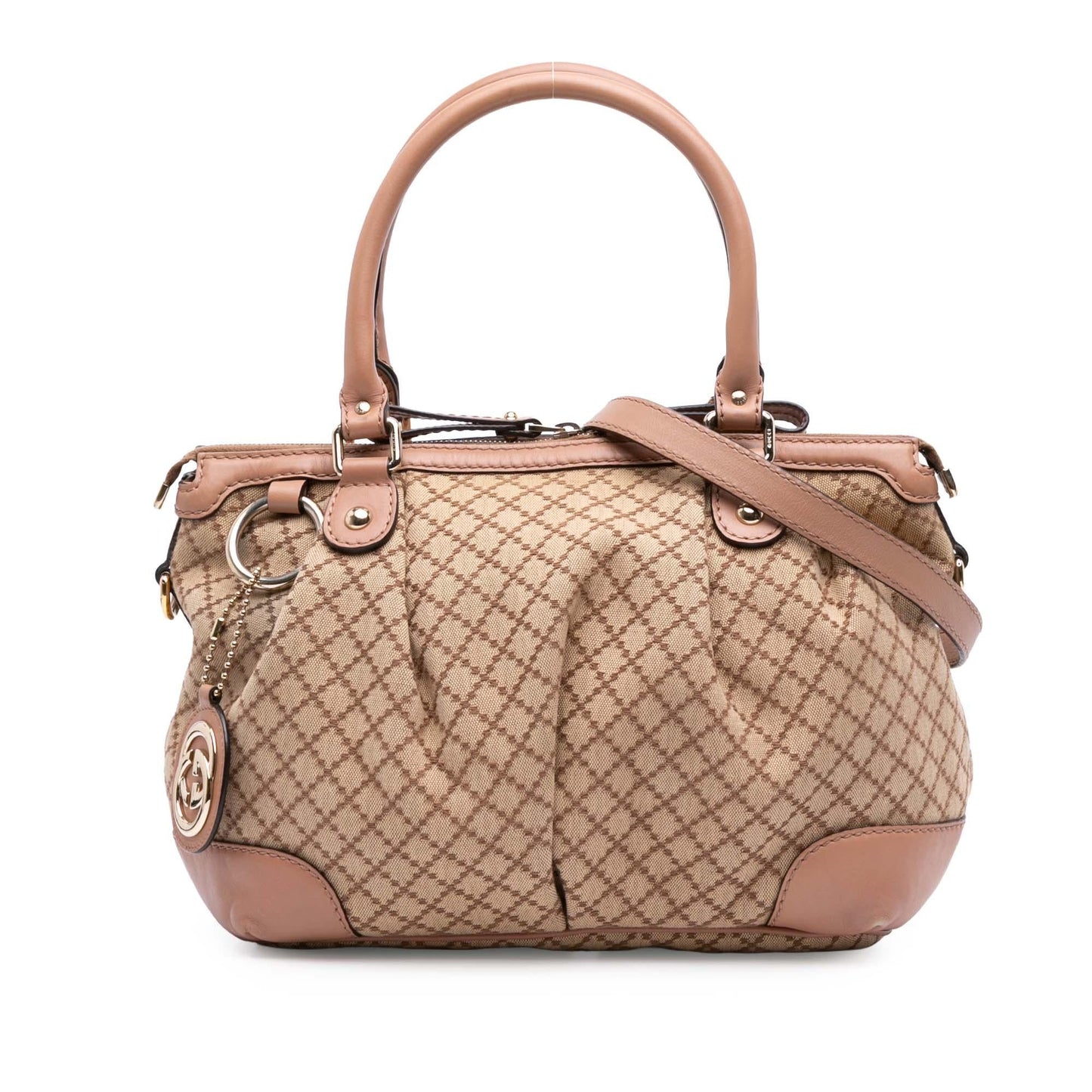 Gucci Diamante Sukey Canvas Travel Bag Satchel 10
