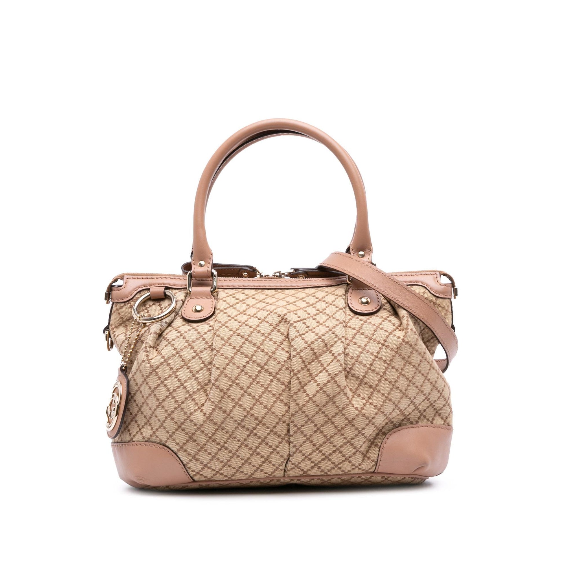 Gucci Diamante Sukey Canvas Travel Bag Satchel 14