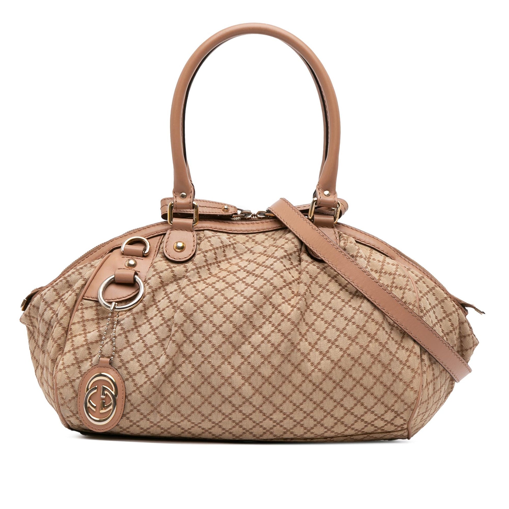 Gucci Diamante Sukey Canvas Travel Bag Satchel 15