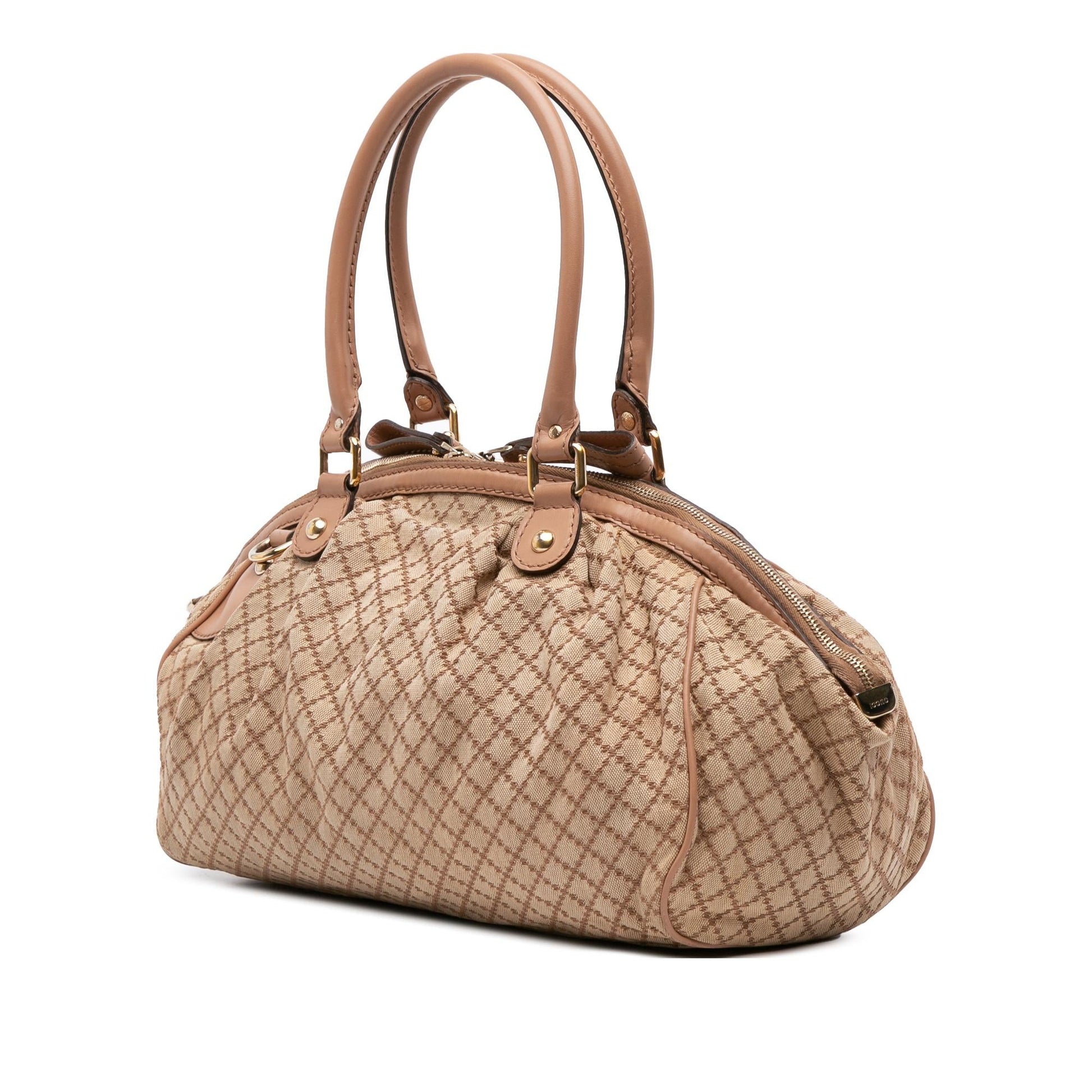 Gucci Diamante Sukey Canvas Travel Bag Satchel 15