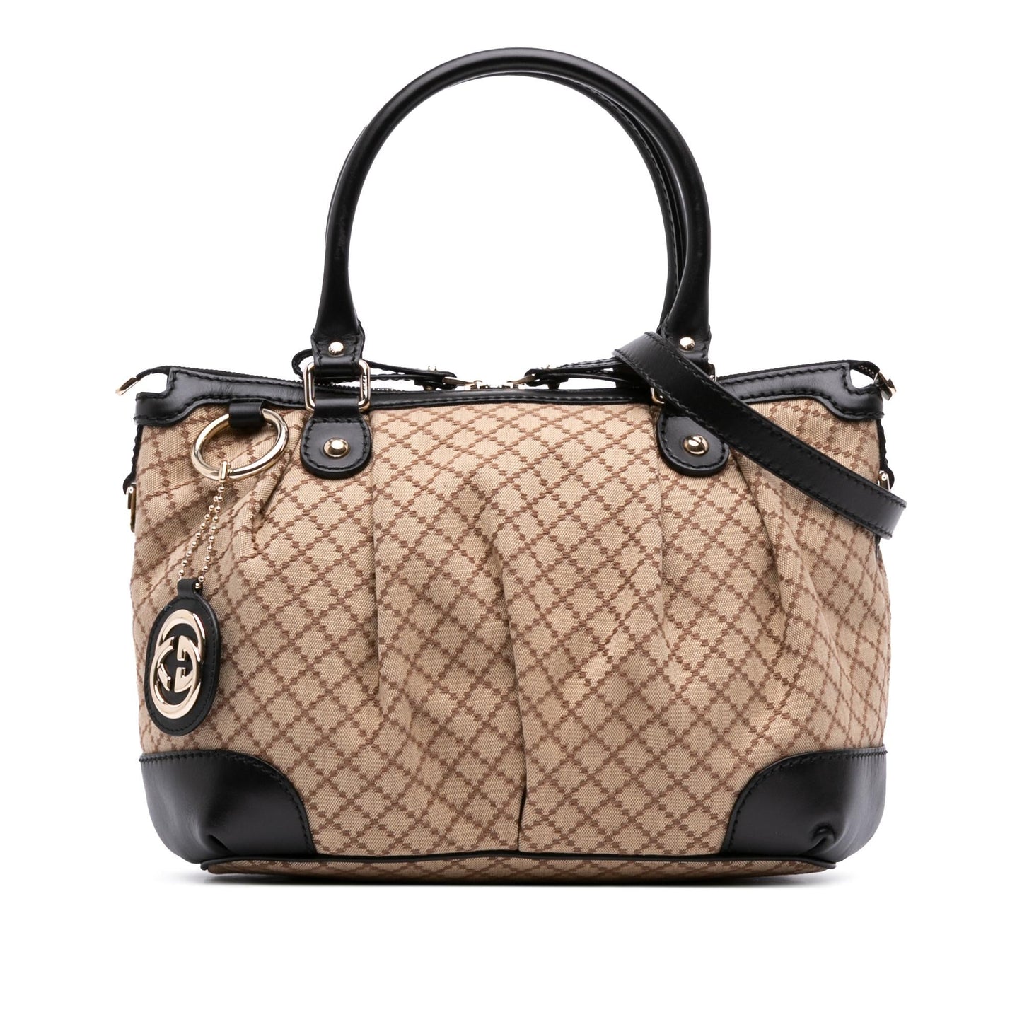 Gucci Diamante Sukey Canvas Travel Bag Satchel 17
