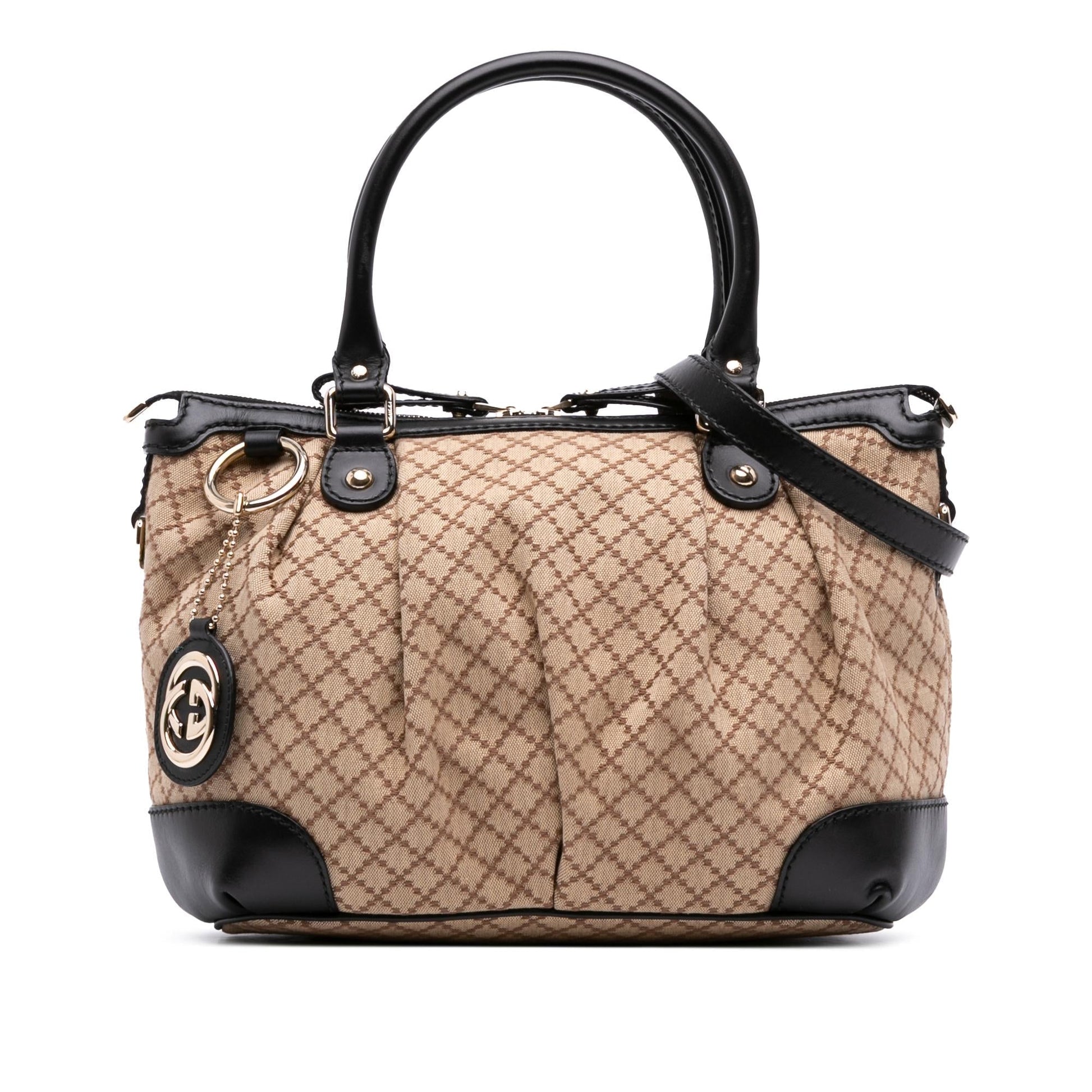 Gucci Diamante Sukey Canvas Travel Bag Satchel 17