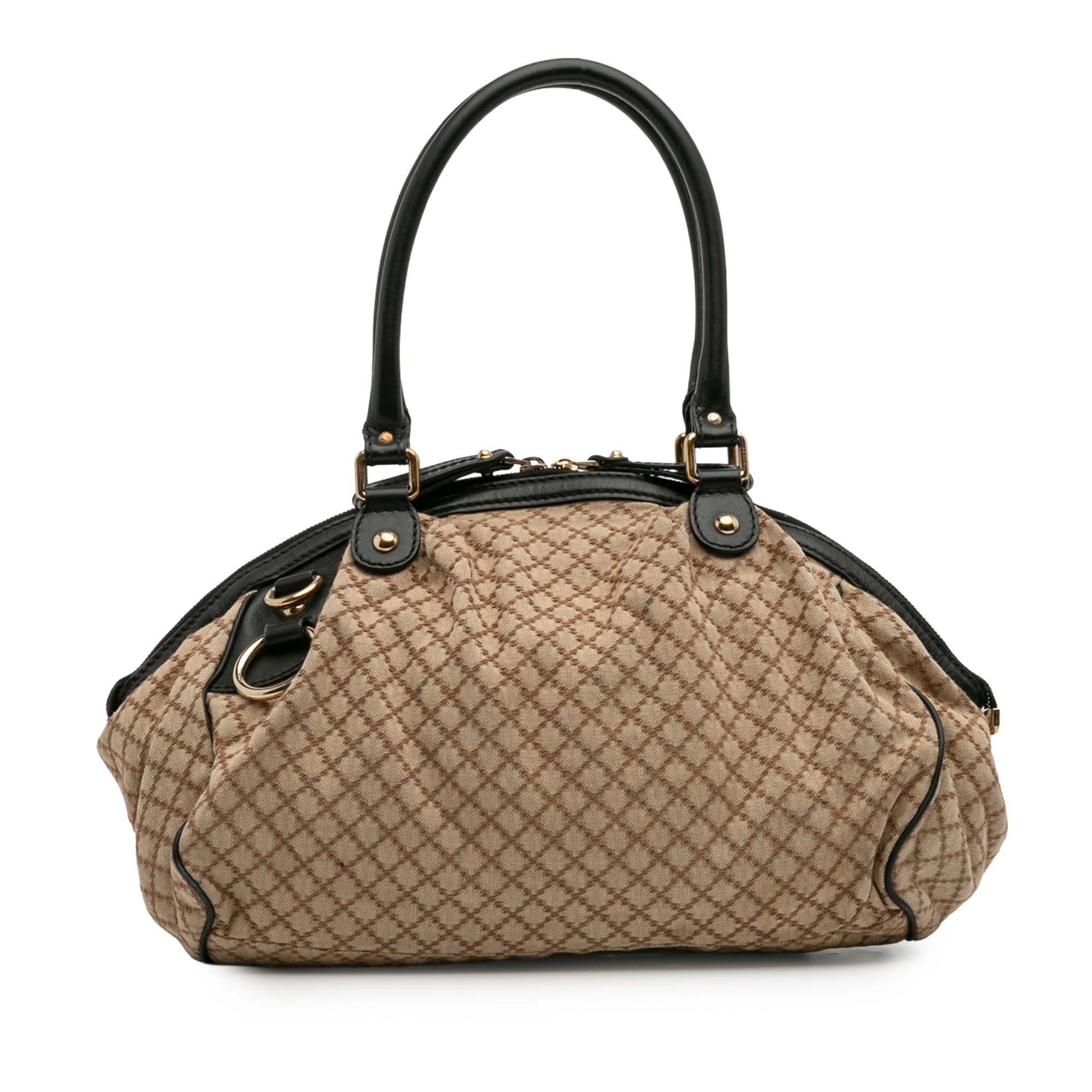Gucci Diamante Sukey Canvas Travel Bag Satchel 18