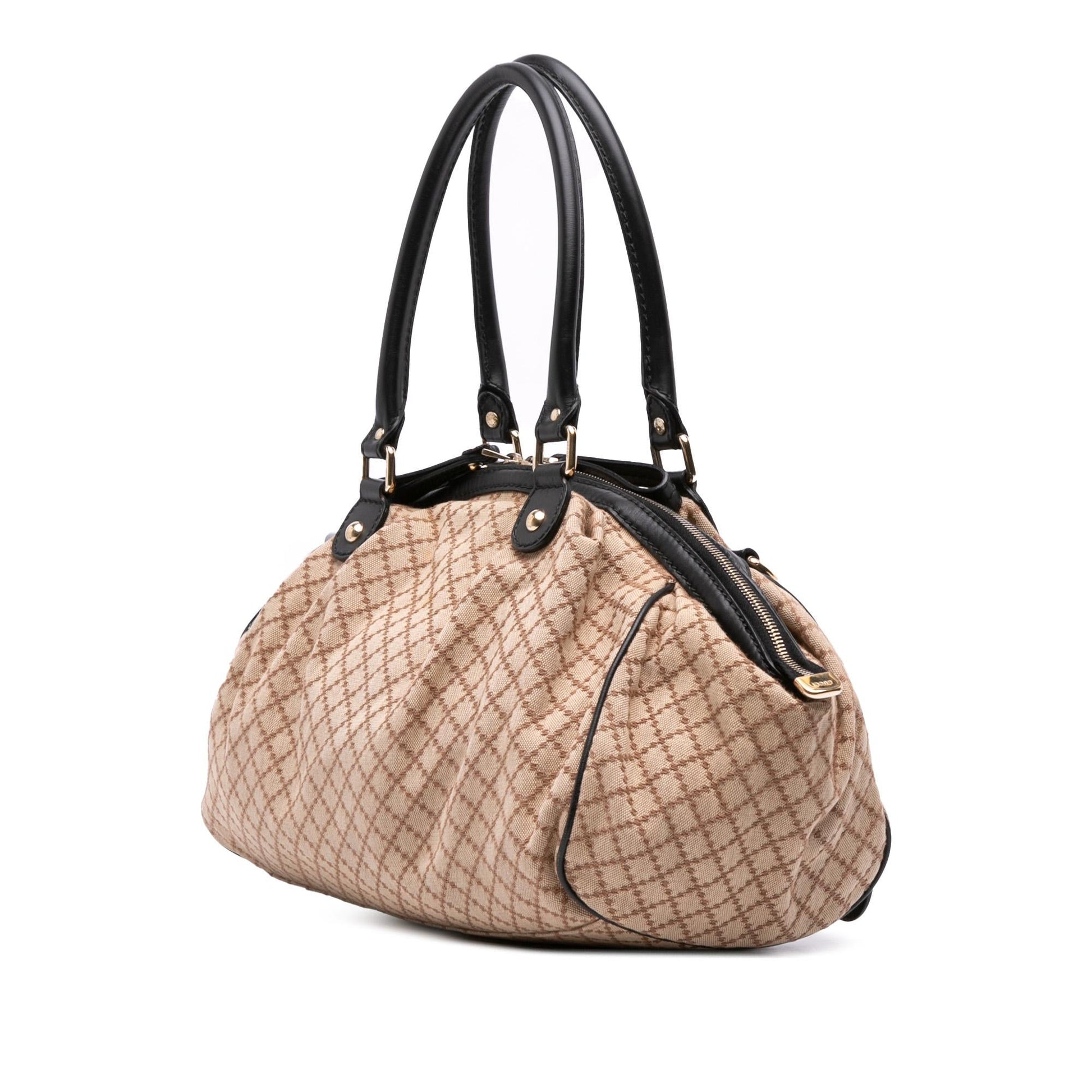 Gucci Diamante Sukey Canvas Travel Bag Satchel 19