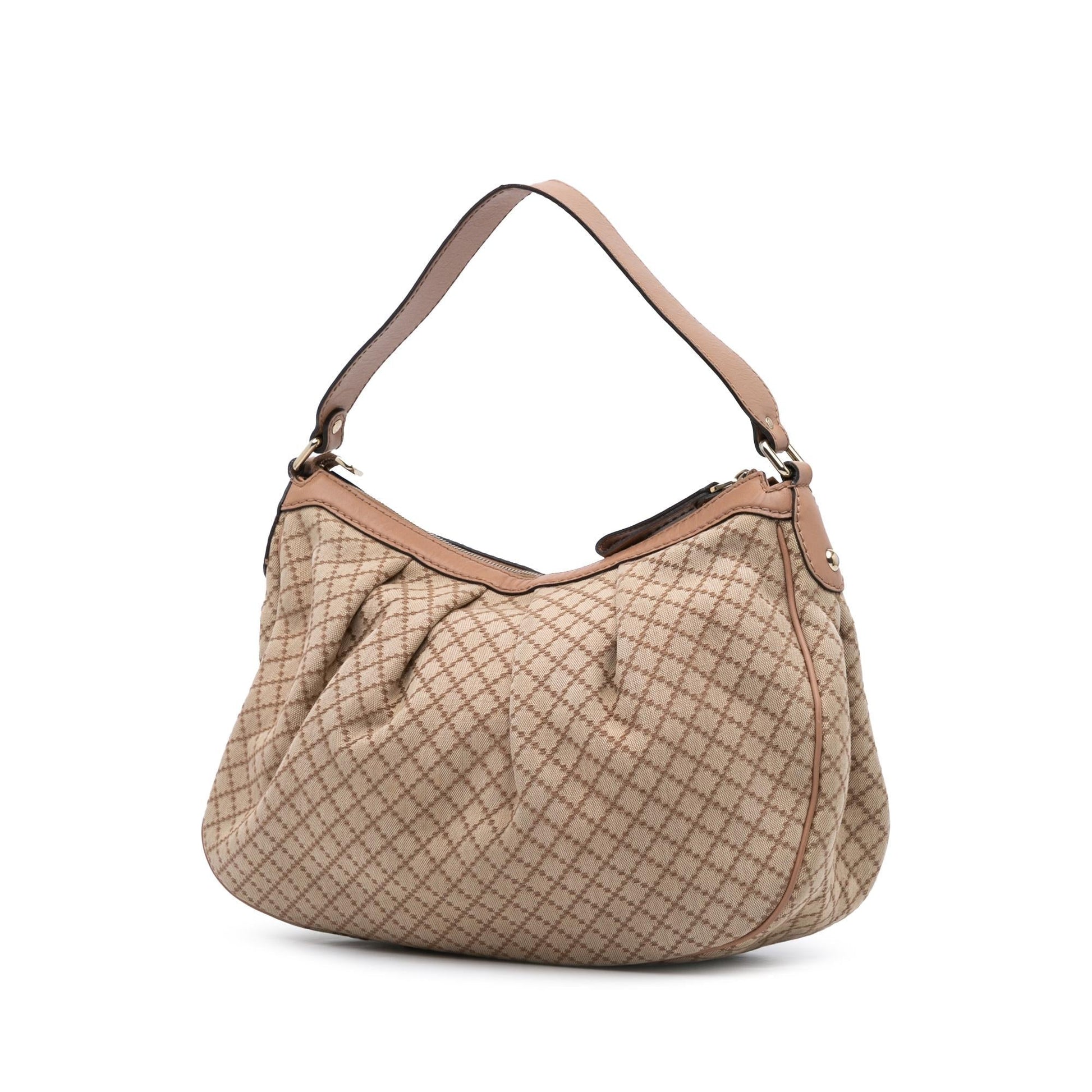 Gucci Diamante Sukey Canvas Calf Brown Shoulder Bag