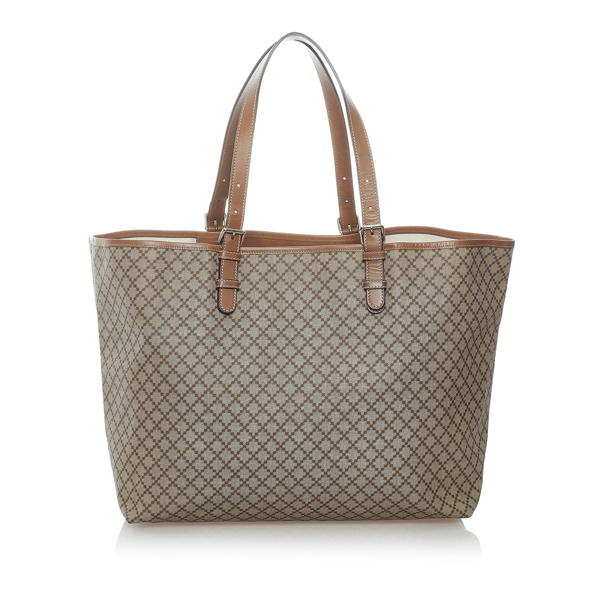 Gucci Diamante SHG Canvas Brown Tote Bag Bag Shg