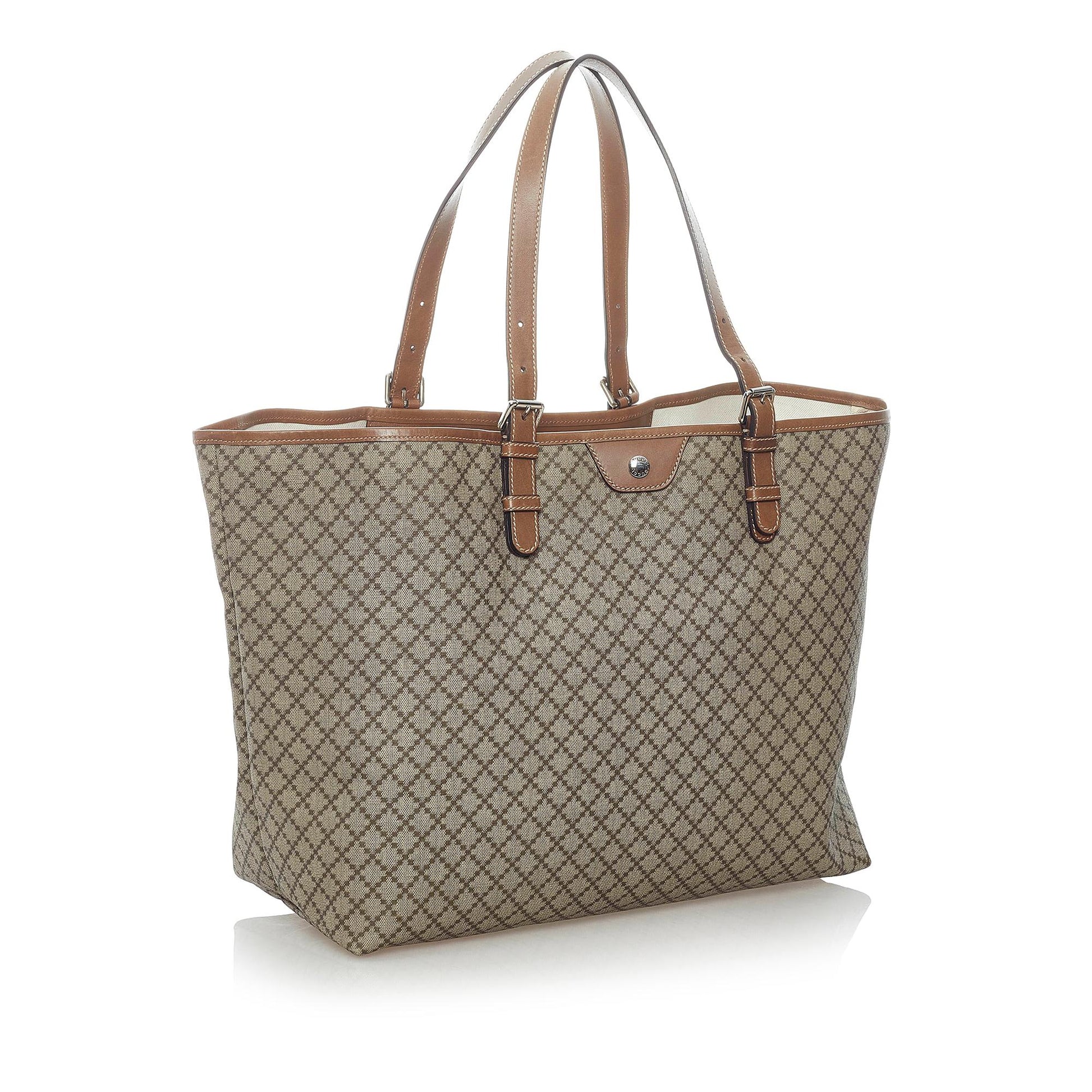 Gucci Diamante SHG Canvas Brown Tote Bag Bag Shg
