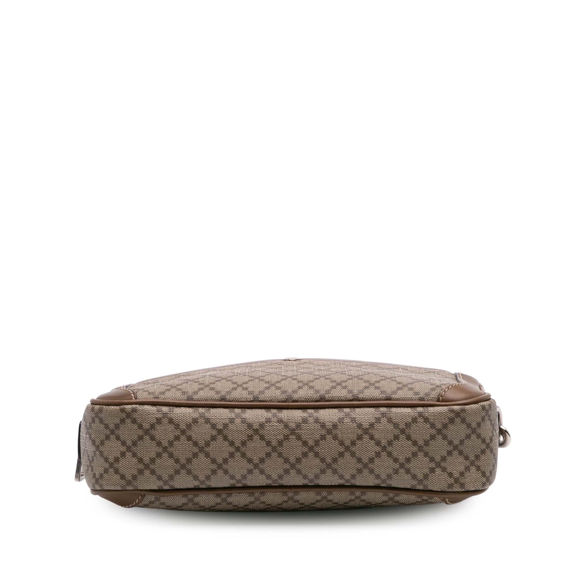 Gucci Diamante Coated Canvas Calf Brown Clutch Bag Canvas Clutch