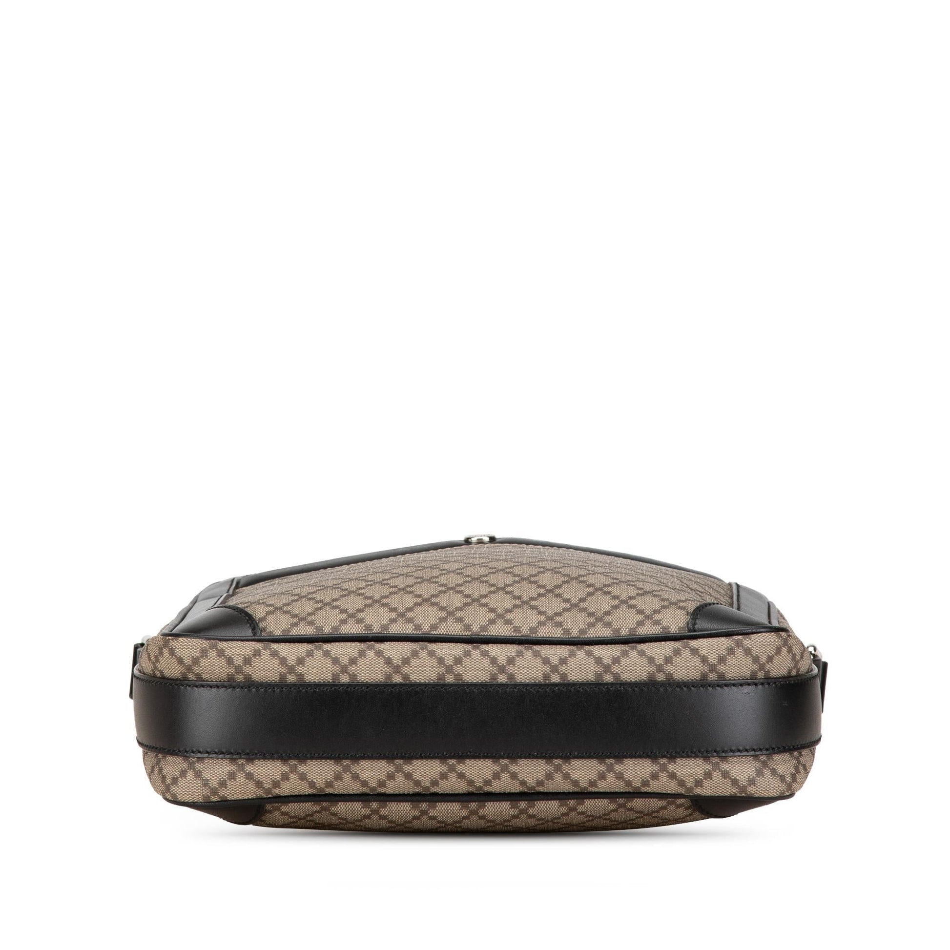 Gucci Diamante Coated Zip SHG-6hNSKC Canvas Calf Black Brown Crossbody Bag
