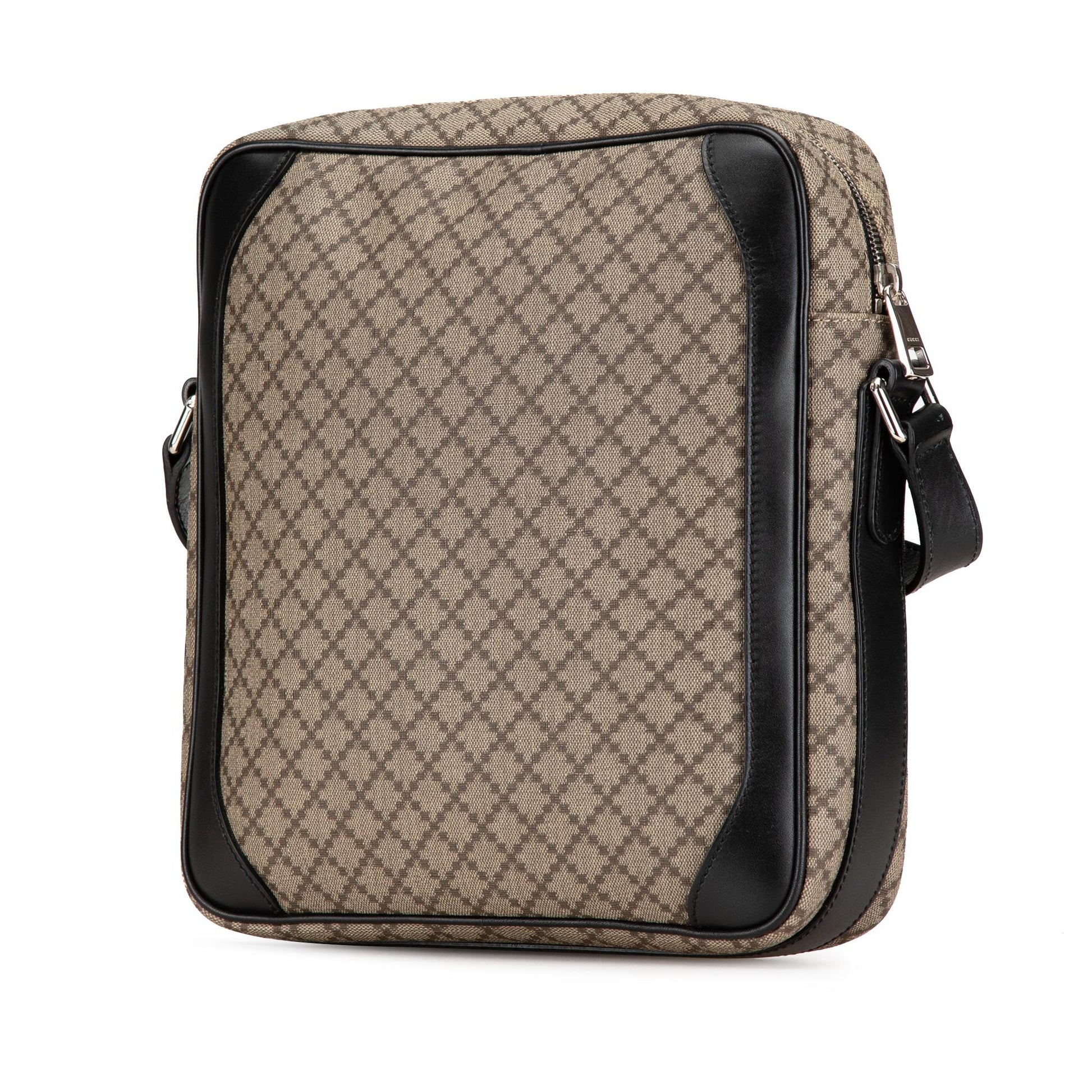 Gucci Diamante Coated Zip SHG-6hNSKC Canvas Calf Black Brown Crossbody Bag