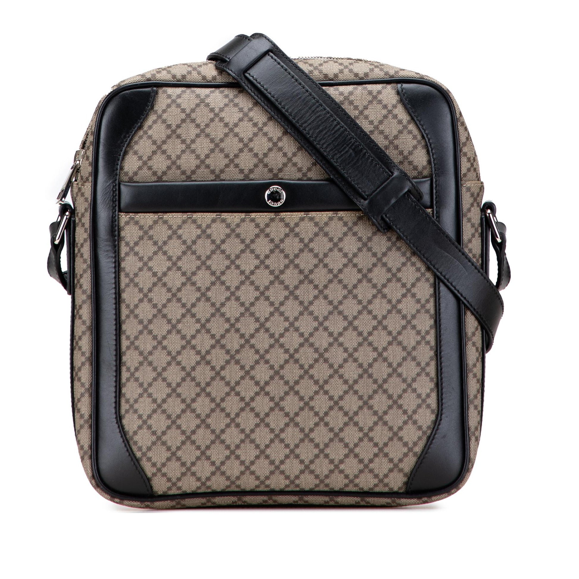 Gucci Diamante Coated Zip Canvas Crossbody Bag