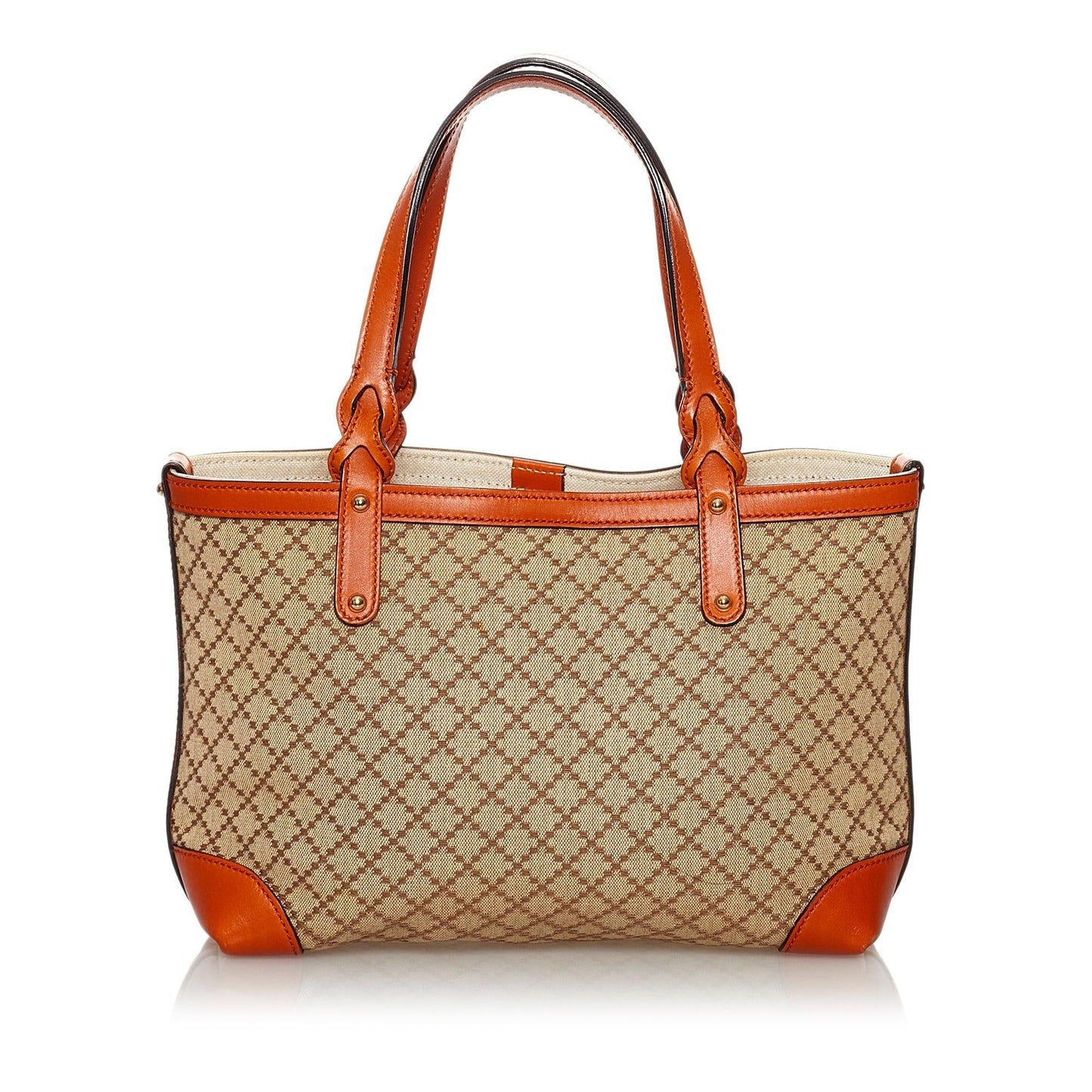 Gucci Diamante Craft SHG-u15SMV Canvas Brown Orange Tote Bag