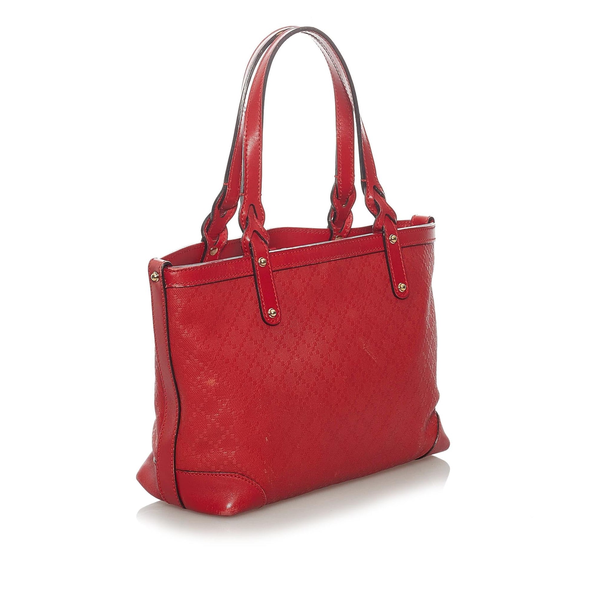 Gucci Diamante Craft SHG Leather Calf Red Tote Bag