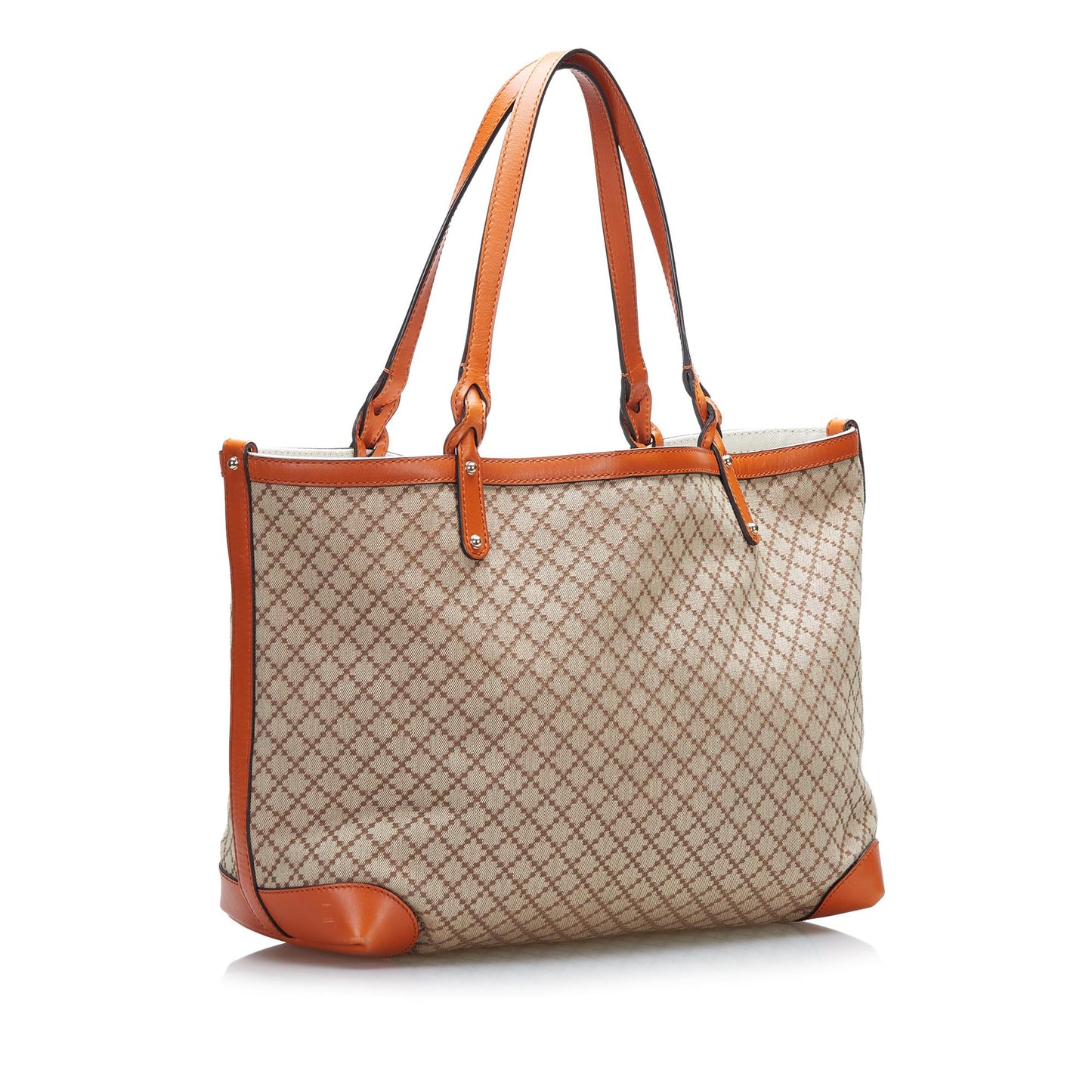 Gucci Diamante Craft SHG-4JX5fC Canvas Calf Brown Orange Tote Bag