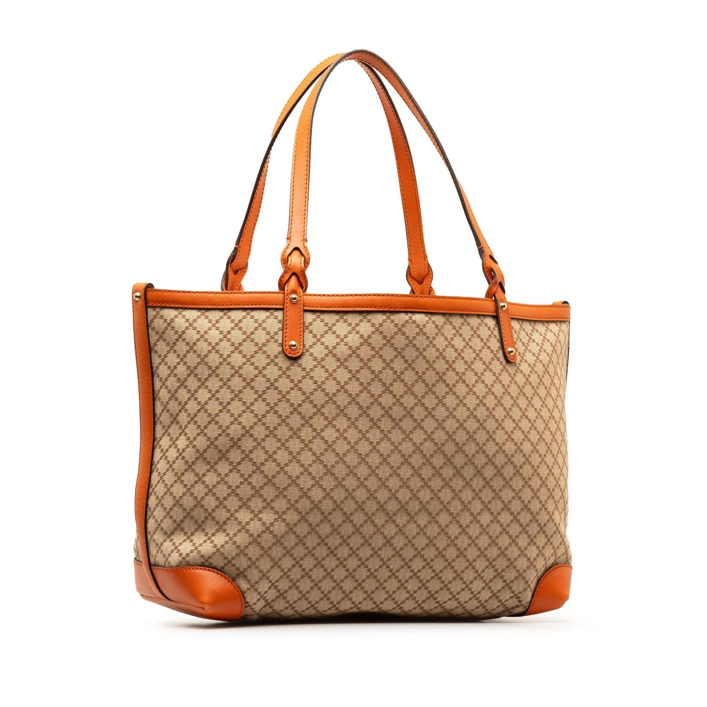Gucci Diamante Craft SHG-1fx7EB Canvas Calf Brown Orange Tote Bag