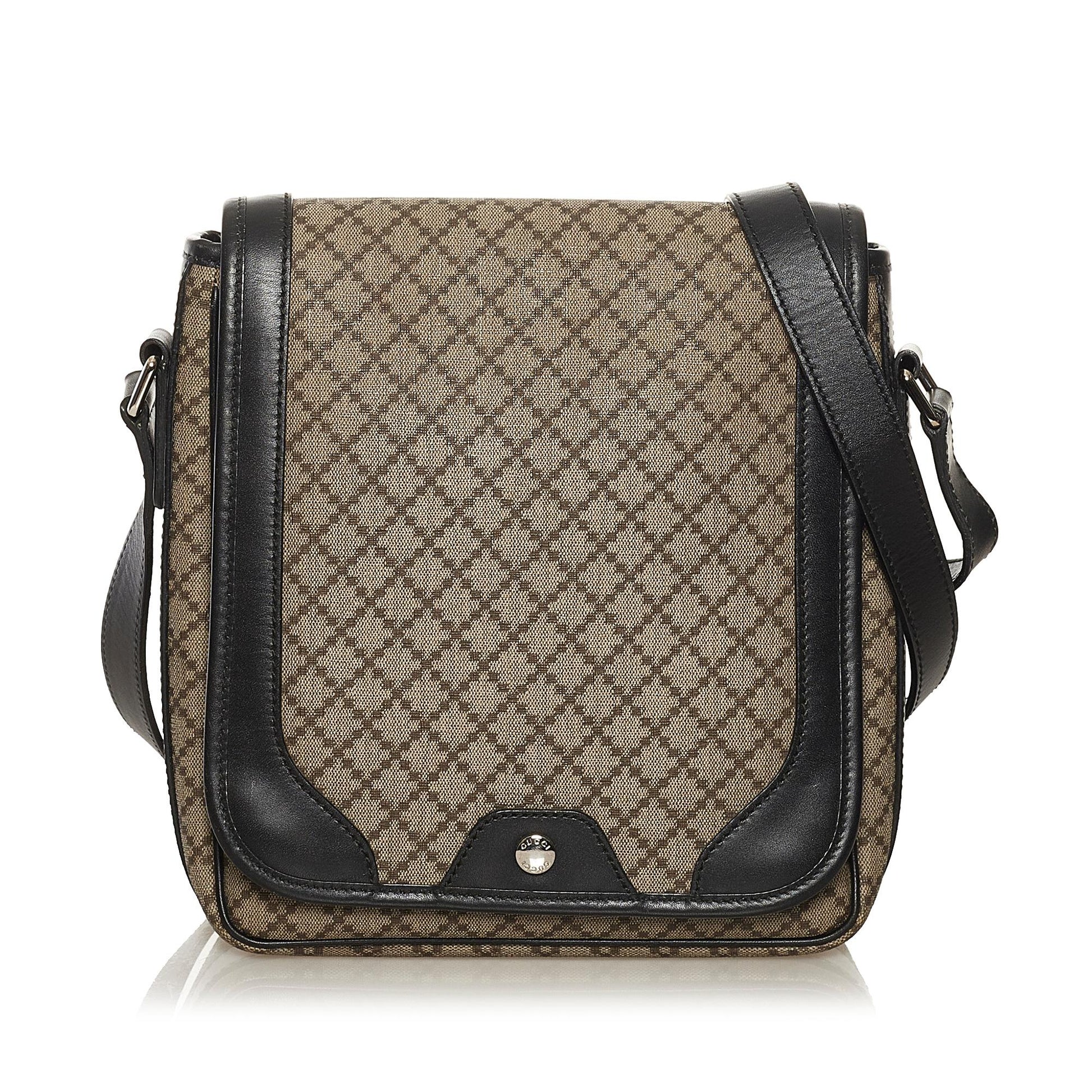 Gucci Diamante SHG Canvas Black Brown Crossbody Bag