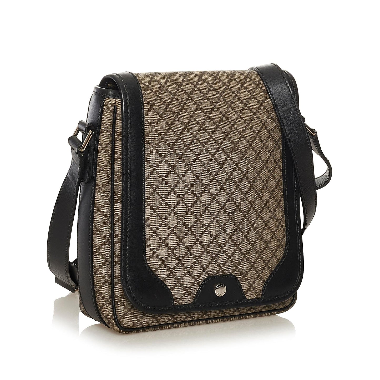 Gucci Diamante SHG Canvas Black Brown Crossbody Bag