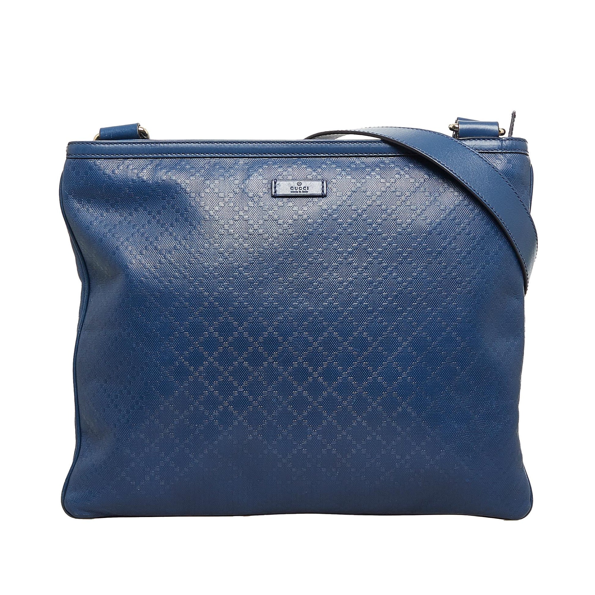 Gucci Diamante SHG-MIcr2Z Calf Blue Crossbody Bag