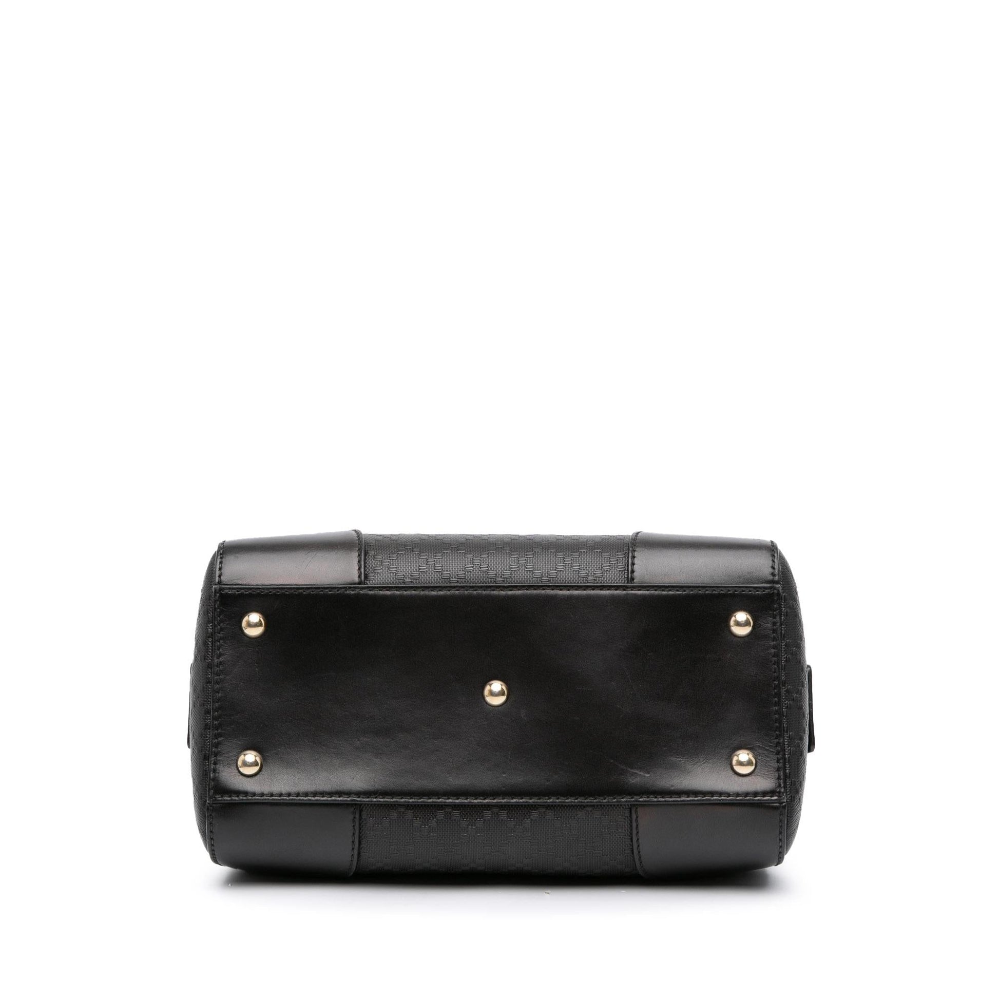 Gucci Diamante Boston Leather Calf Black Satchel Bag