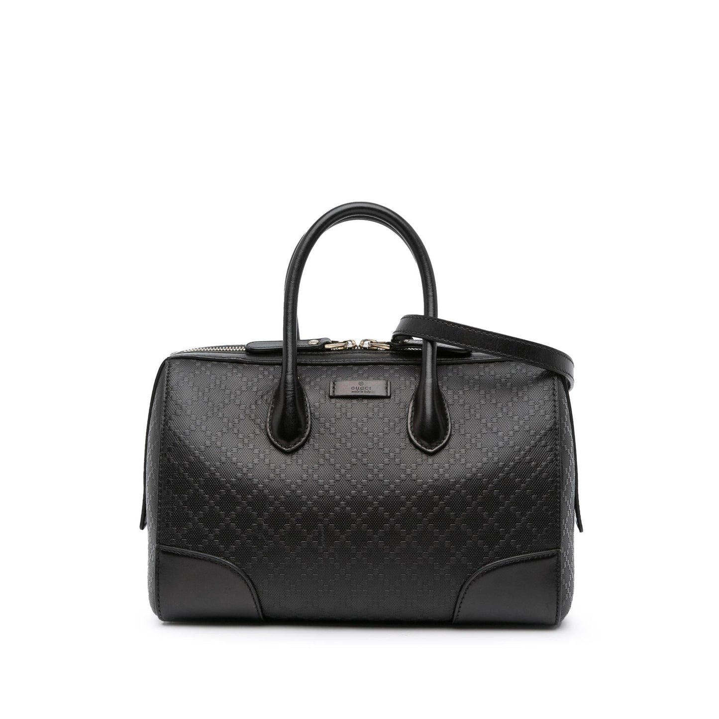 Gucci Diamante Boston Leather Calf Black Satchel Bag